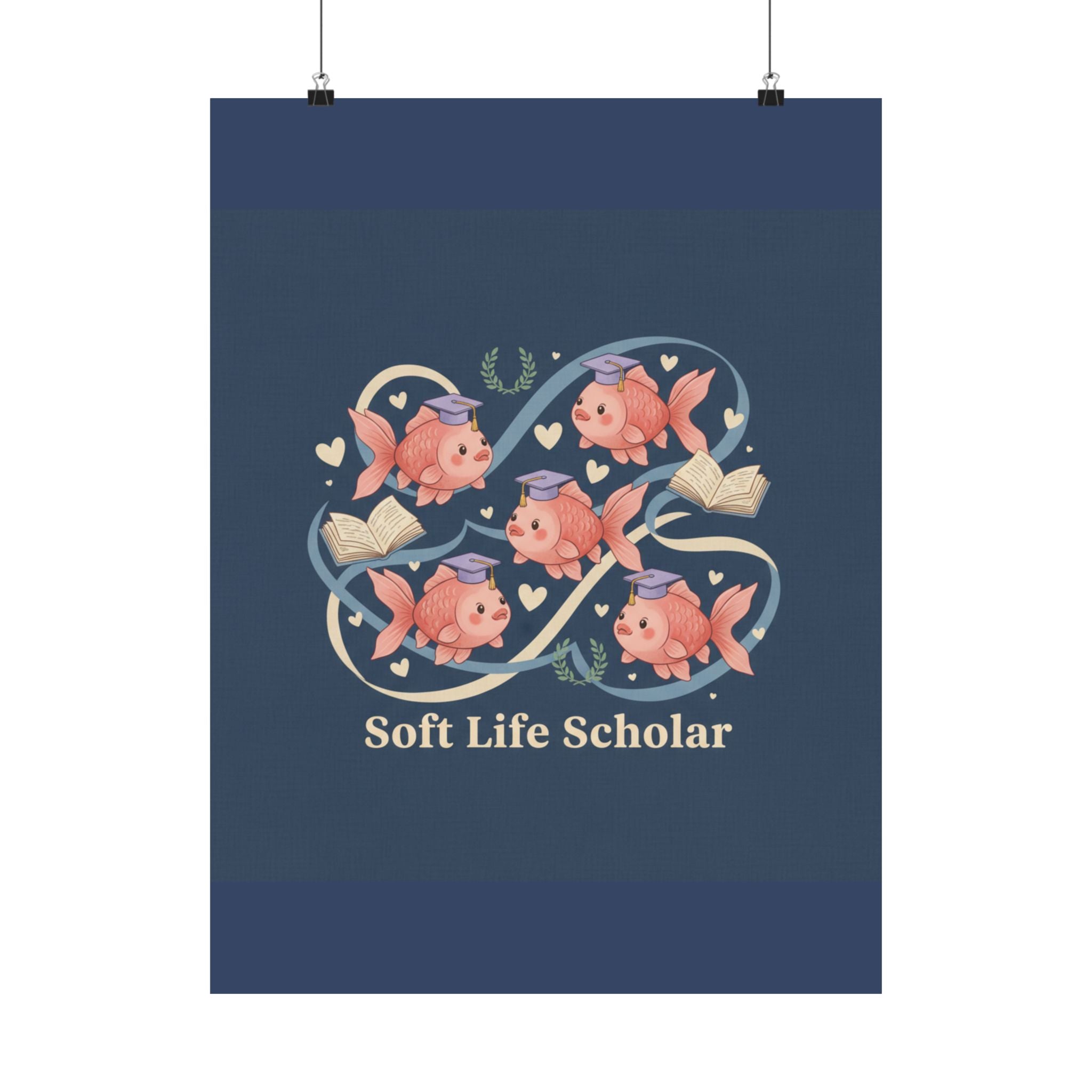Soft Life Scholar Goldfish Poster
