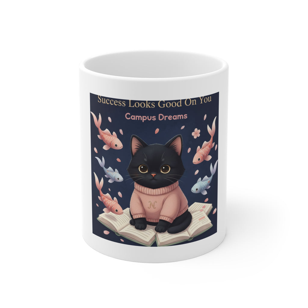 Black Cat Mug 11oz – Success Looks Good on You Campus Dreams