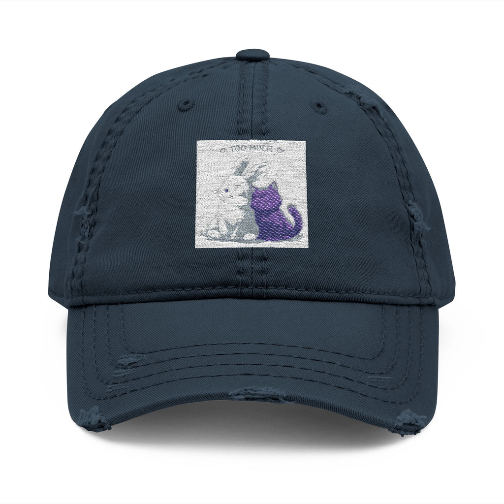 "YOU'RE NEVER TOO MUCH" Black Cat Dad Hat | College Girl Gift | Fashion | KayKay Classics