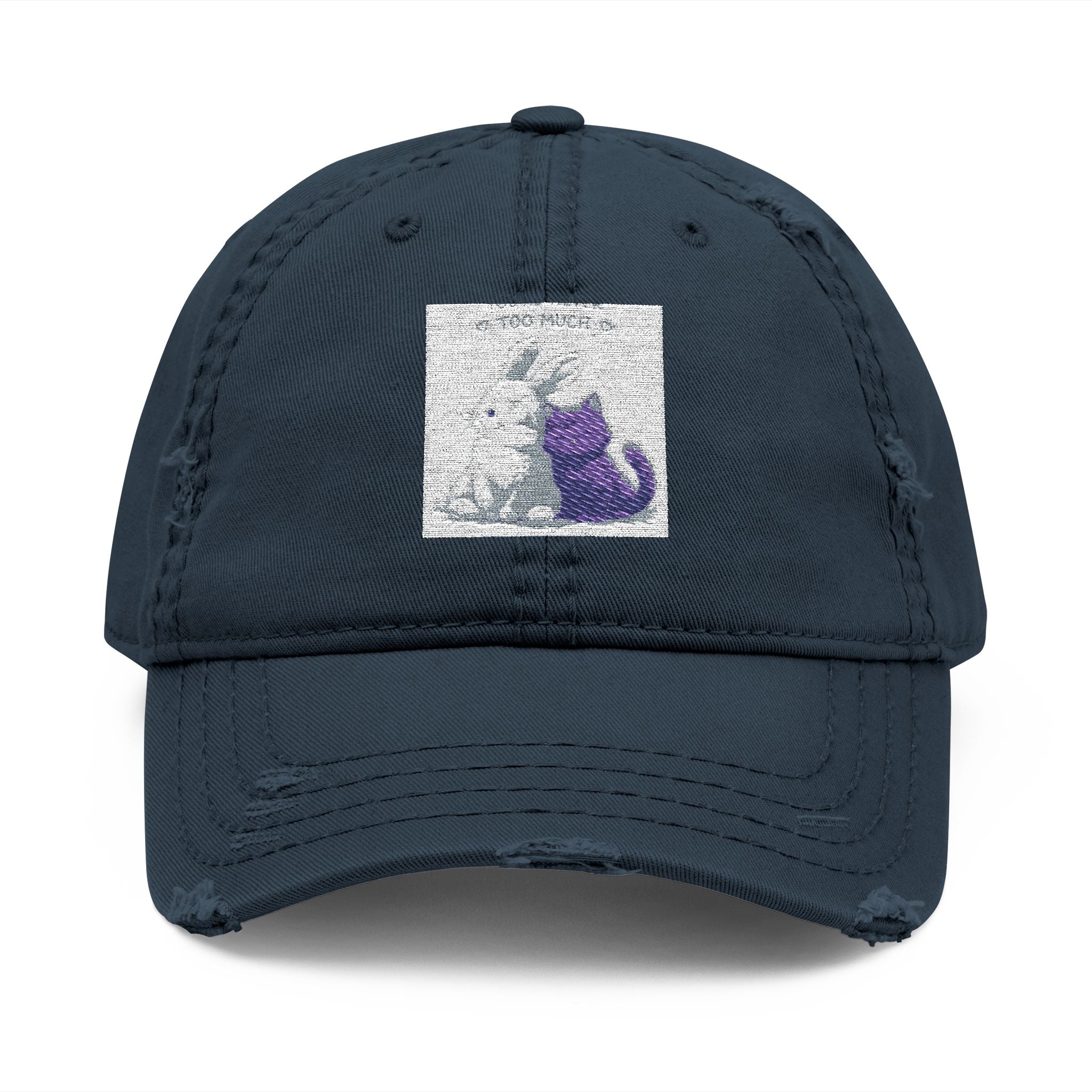 "YOU'RE NEVER TOO MUCH" Black Cat Dad Hat | College Girl Gift | Fashion | KayKay Classics
