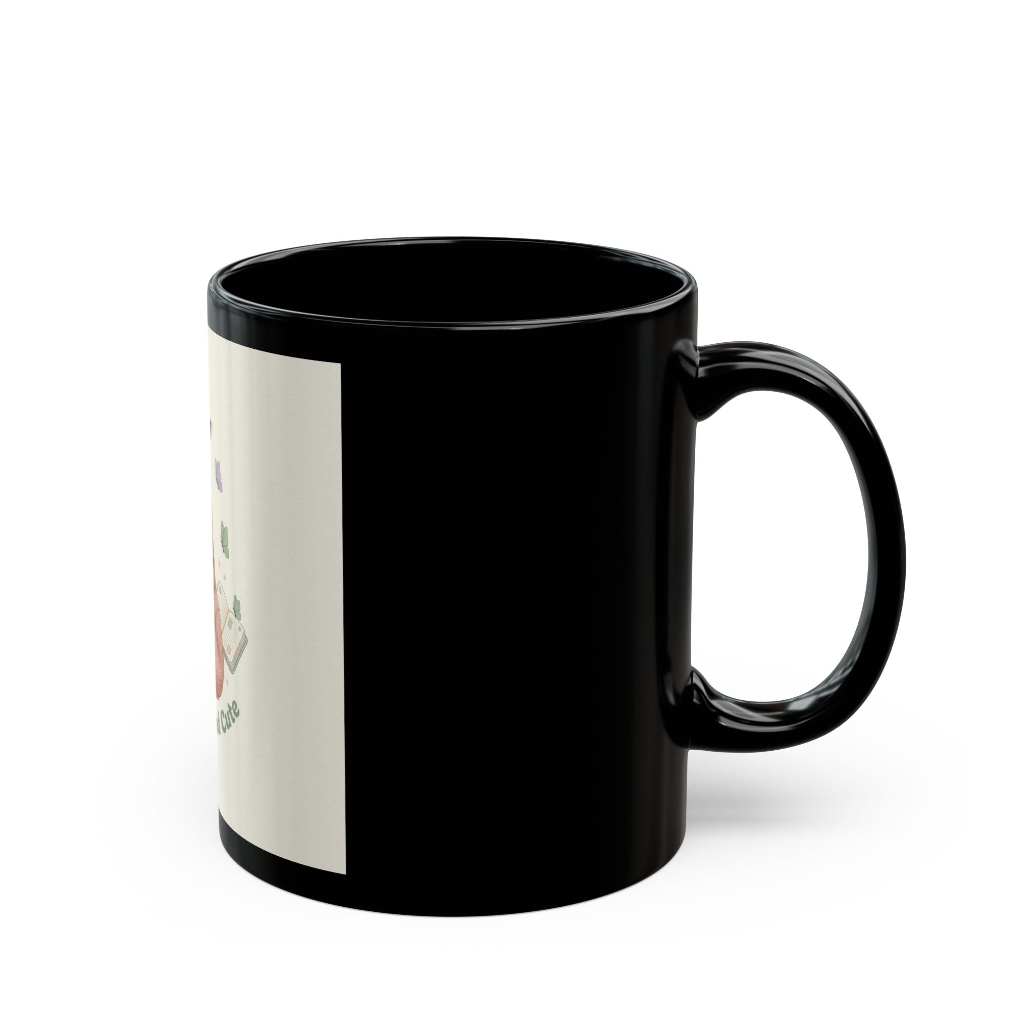 Educated And Cute Giraffe Black Mug 11oz