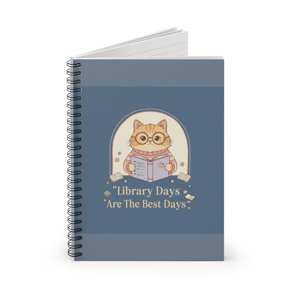 Cat Spiral Notebook – Library Days Are the Best Days