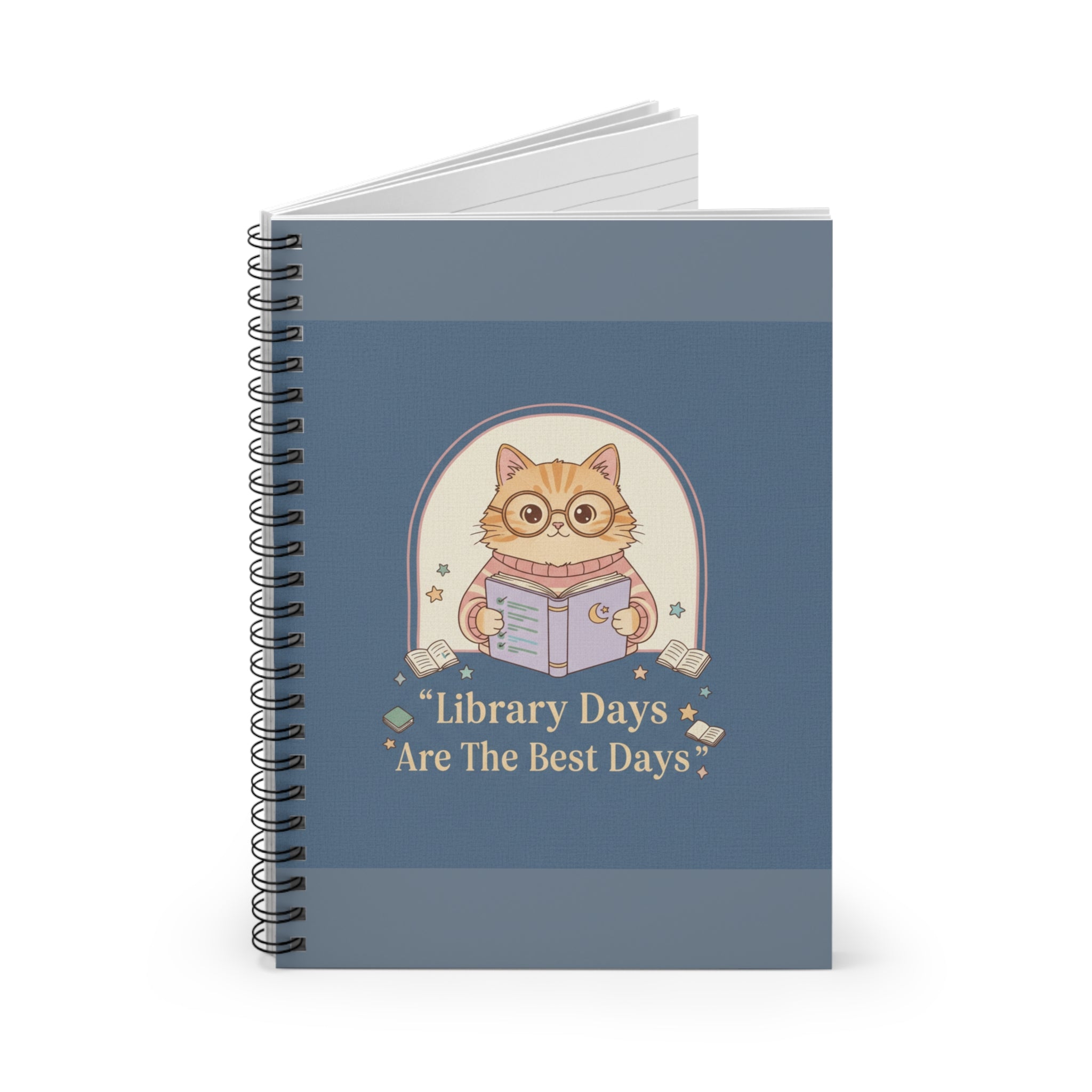 Cat Spiral Notebook – Library Days Are the Best Days