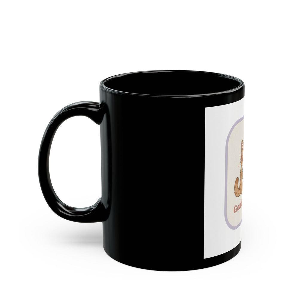 Goals On Goals Cat Black Mug 11oz