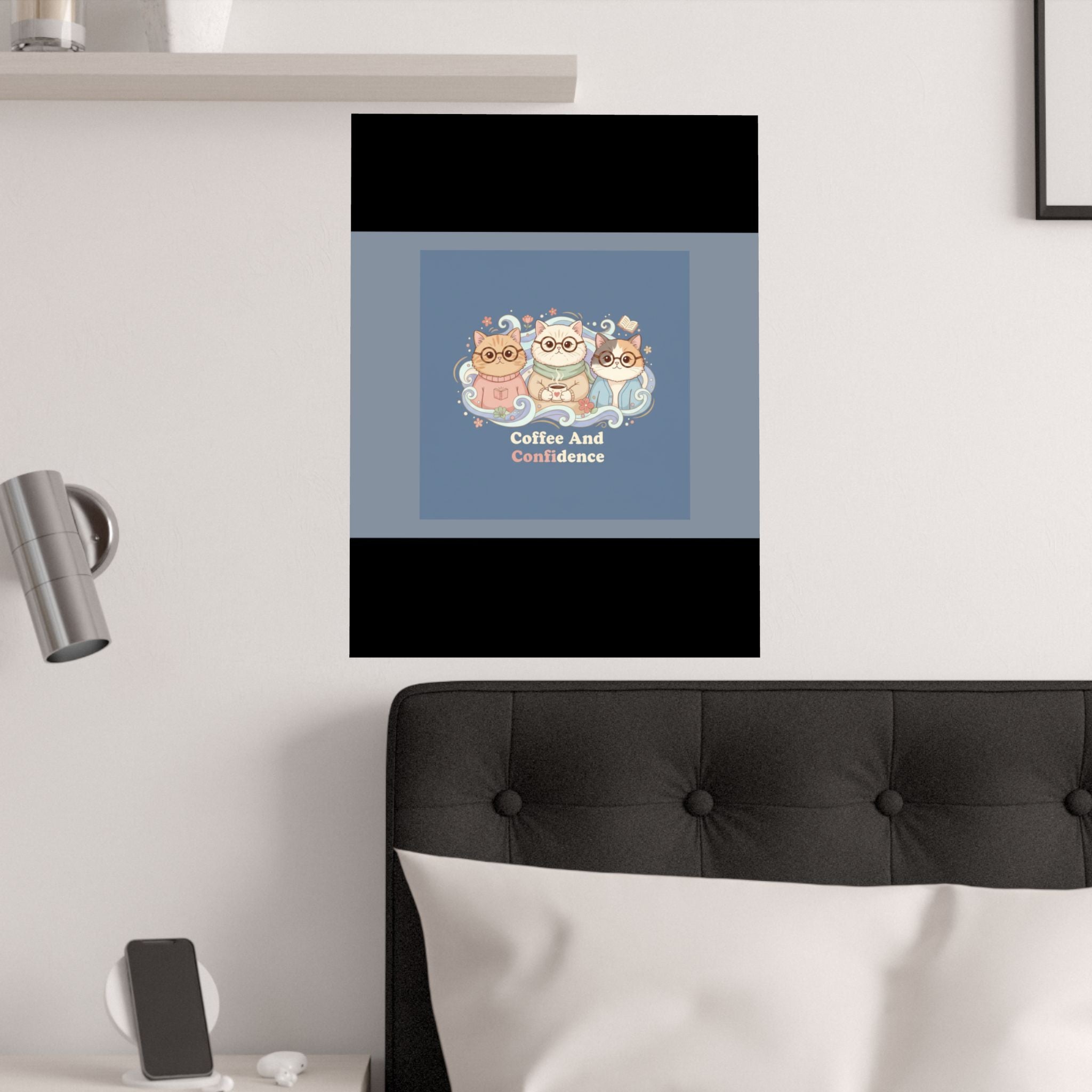 Cats With Glasses Poster – Coffee and Confidence