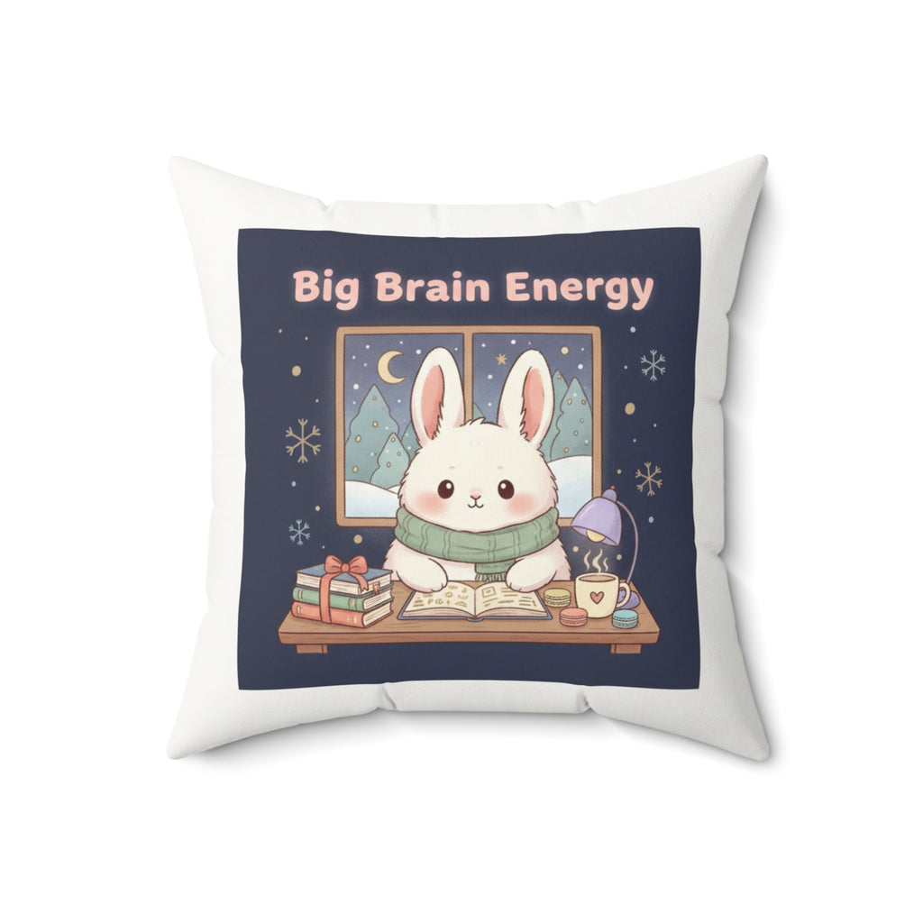Bunny Square Pillow – Big Brain Energy