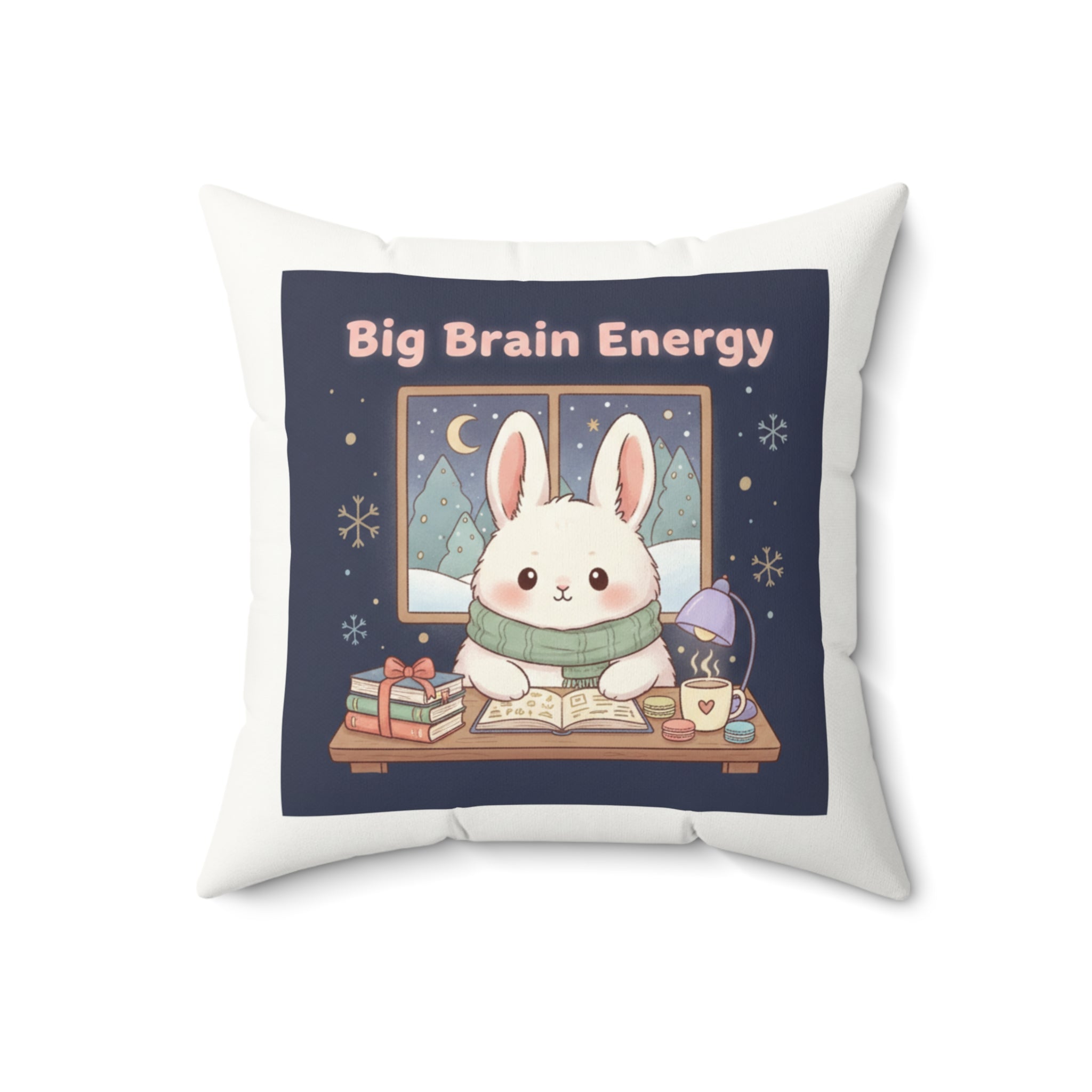 Bunny Square Pillow – Big Brain Energy