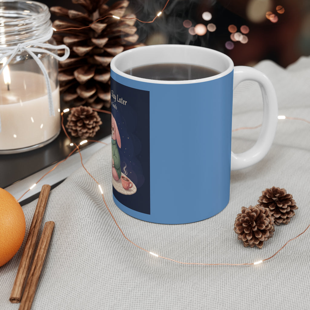 Rabbit Mug 11oz – Study Now, Slay Later. Goals on Goals