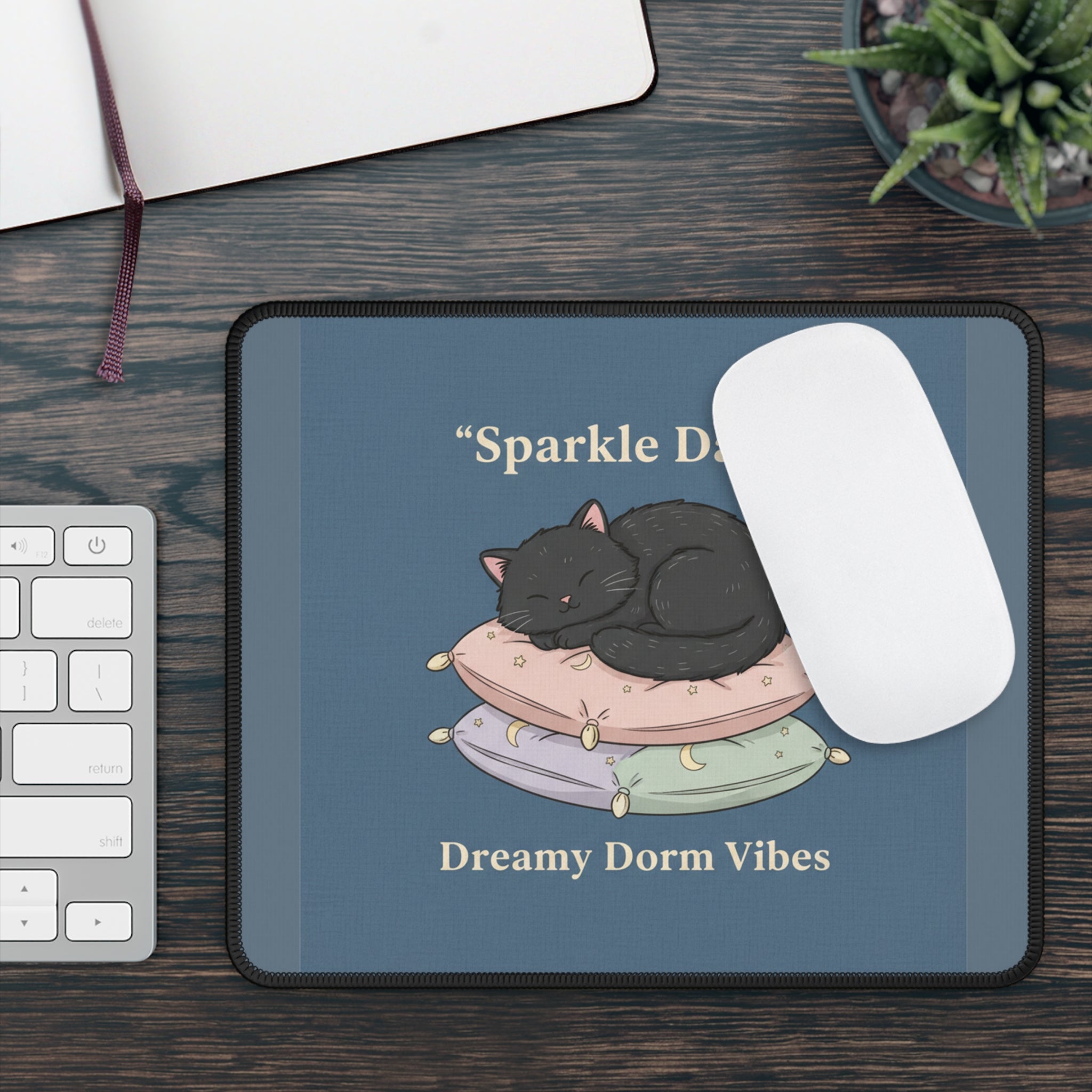Black Cat Mouse Pad – Sparkle Daily Dreamy Dorm Vibes