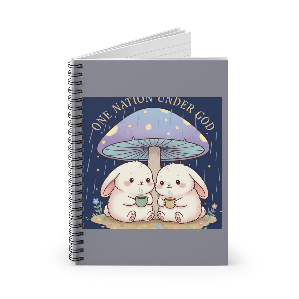 Two Cute Bunnies Spiral Notebook – One Nation Under God
