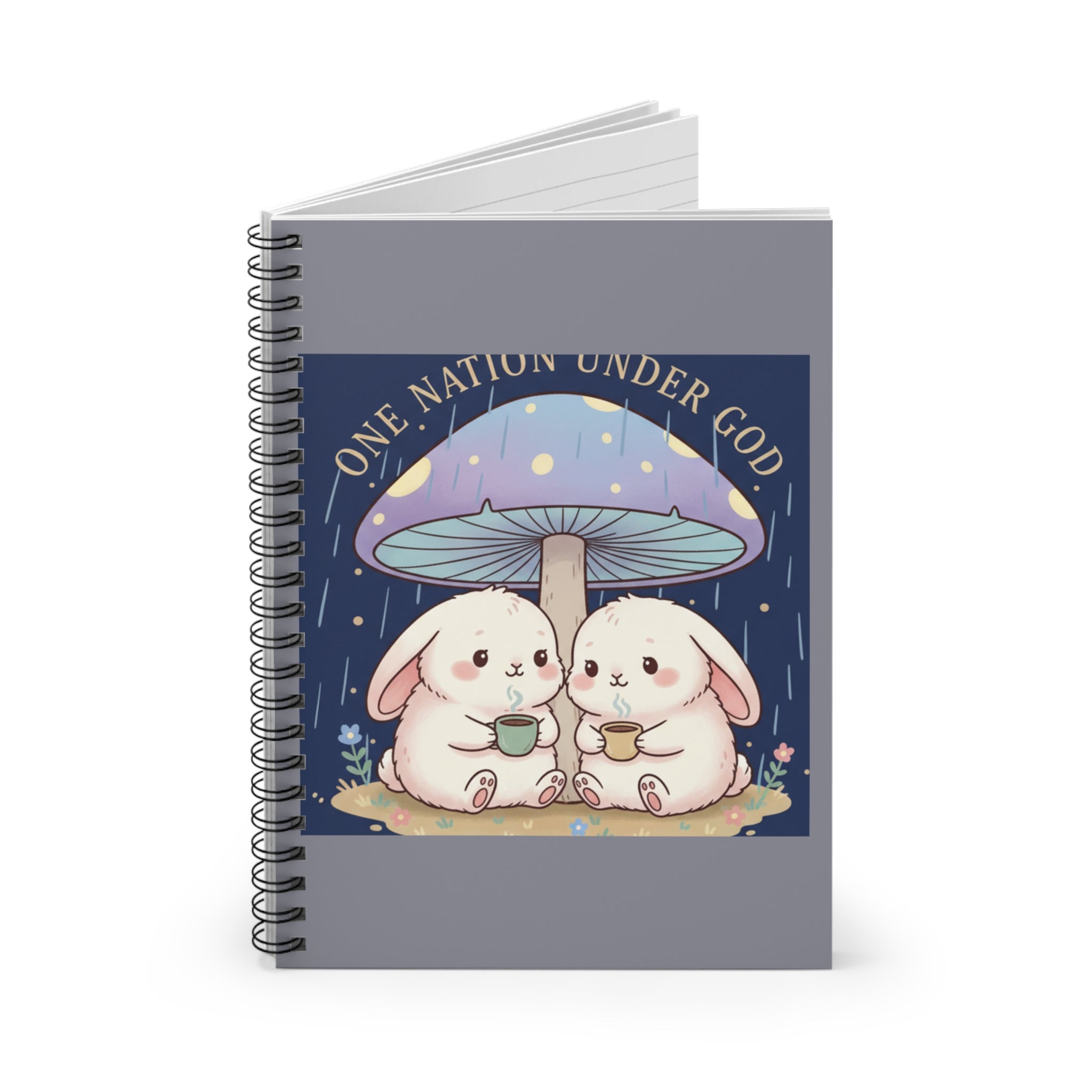Two Cute Bunnies Spiral Notebook – One Nation Under God