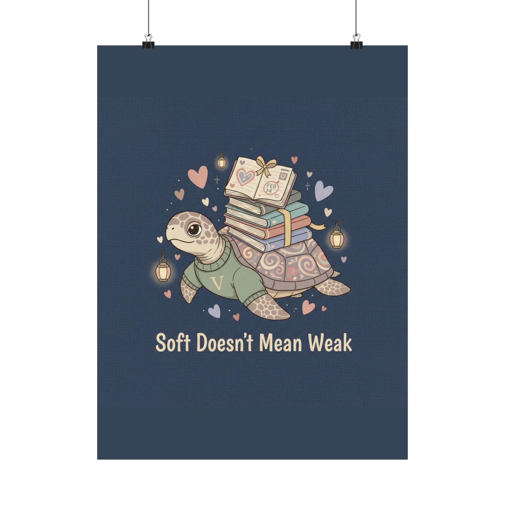 Soft Doesnt Mean Weak Turtle Poster