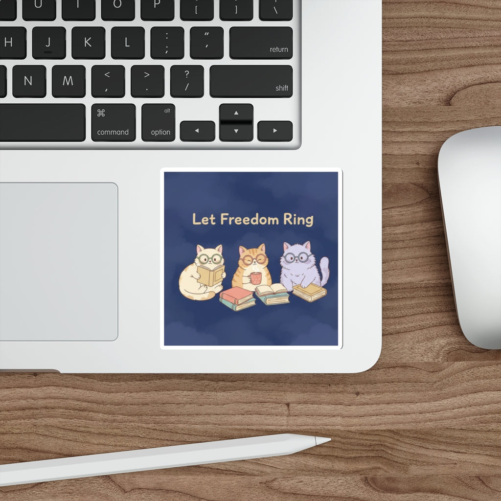 Cats With Glasses Die-Cut Sticker – Let Freedom Ring