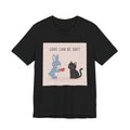 "LOVE CAN BE SOFT" Black Cat Women Tee | College Girl Gift | Fashion | KayKay Classics