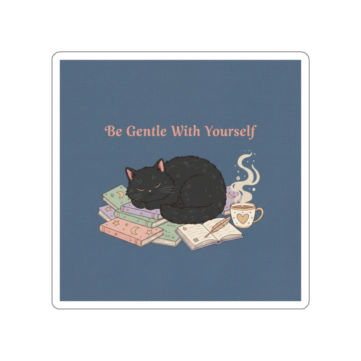 Black Cat Die-Cut Sticker – Be Gentle With Yourself