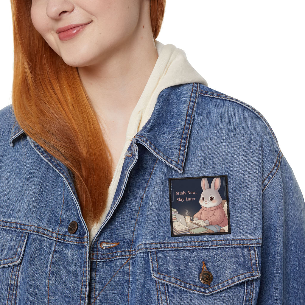 Rabbit Iron-On Patch – Study Now, Slay Later