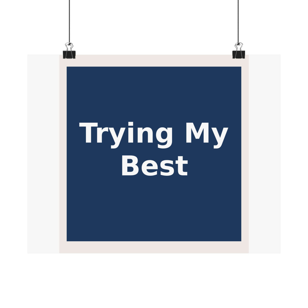 "Trying My Best" Black Cat Poster | College Girl Gift | Fashion | KayKay Classics
