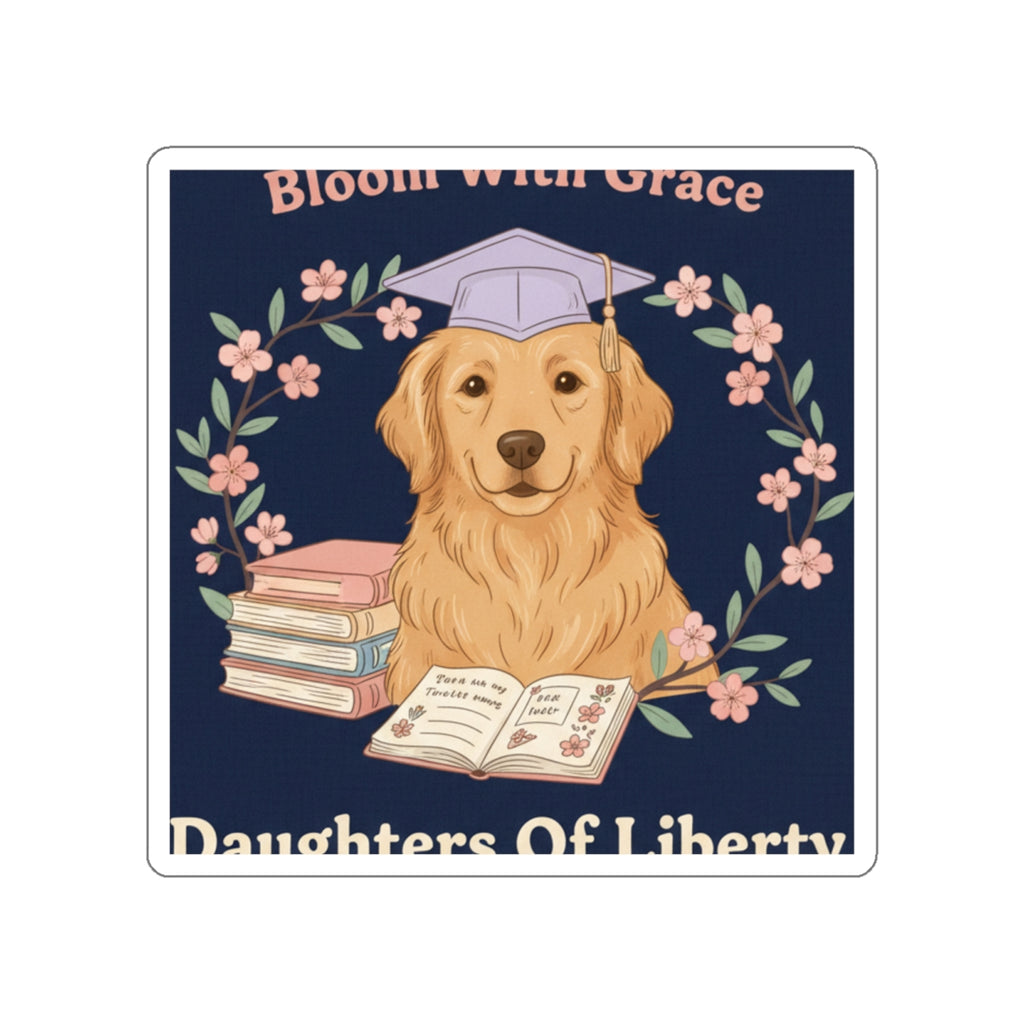 Golden Retriever Die-Cut Sticker – Bloom With Grace