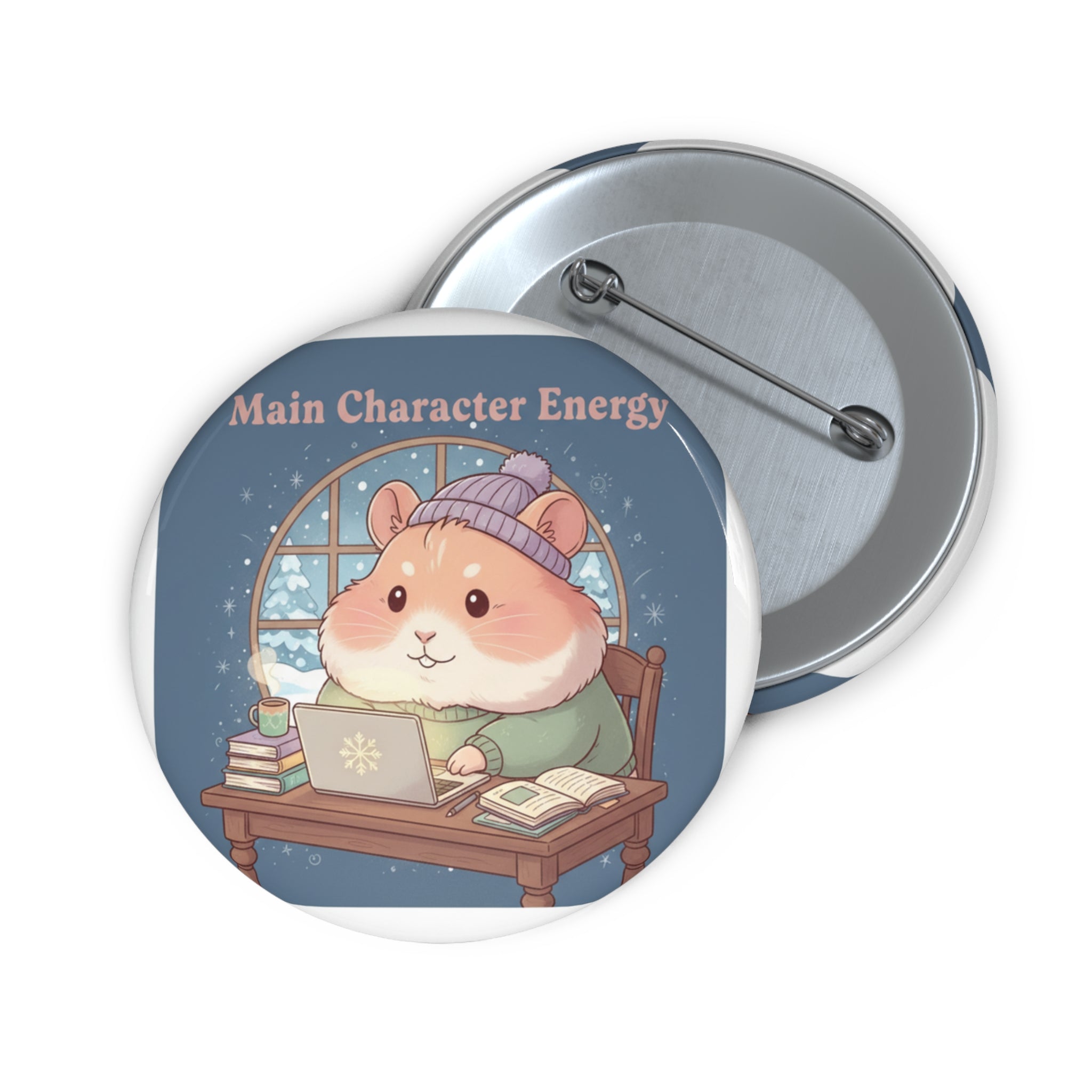 Hamster Pin Button – Main Character Energy