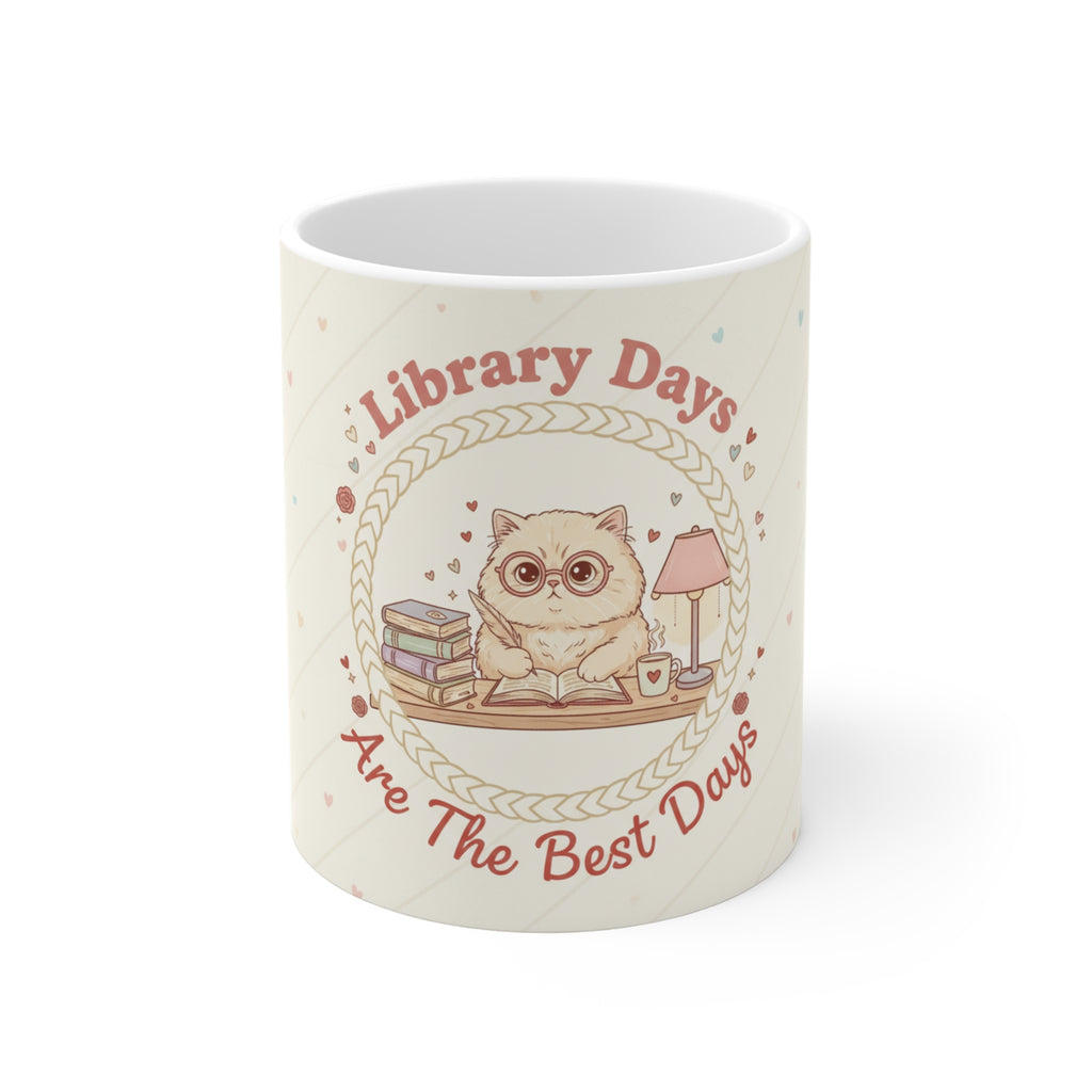 Library Days Are The Best Days Cat Mug 11oz