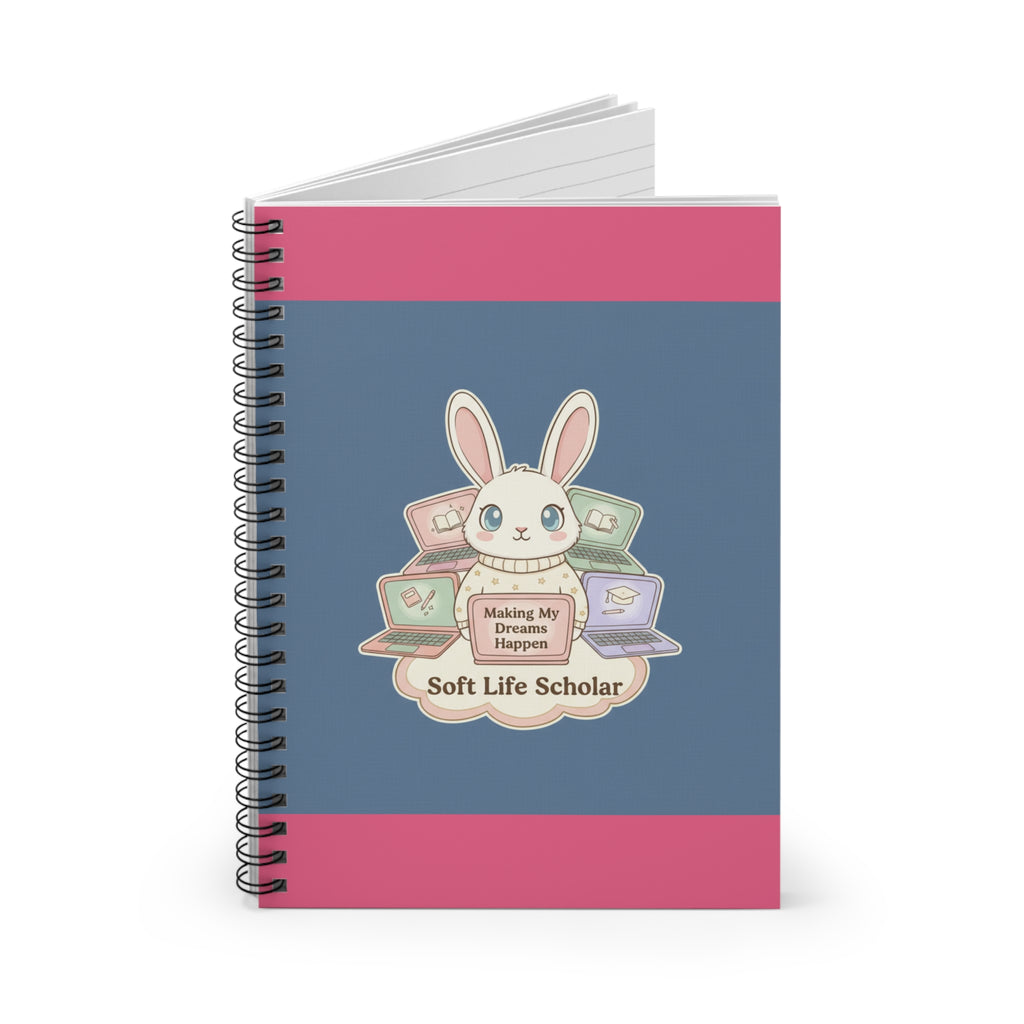 Bunny Spiral Notebook – Making My Dreams Happen Soft Life Schola