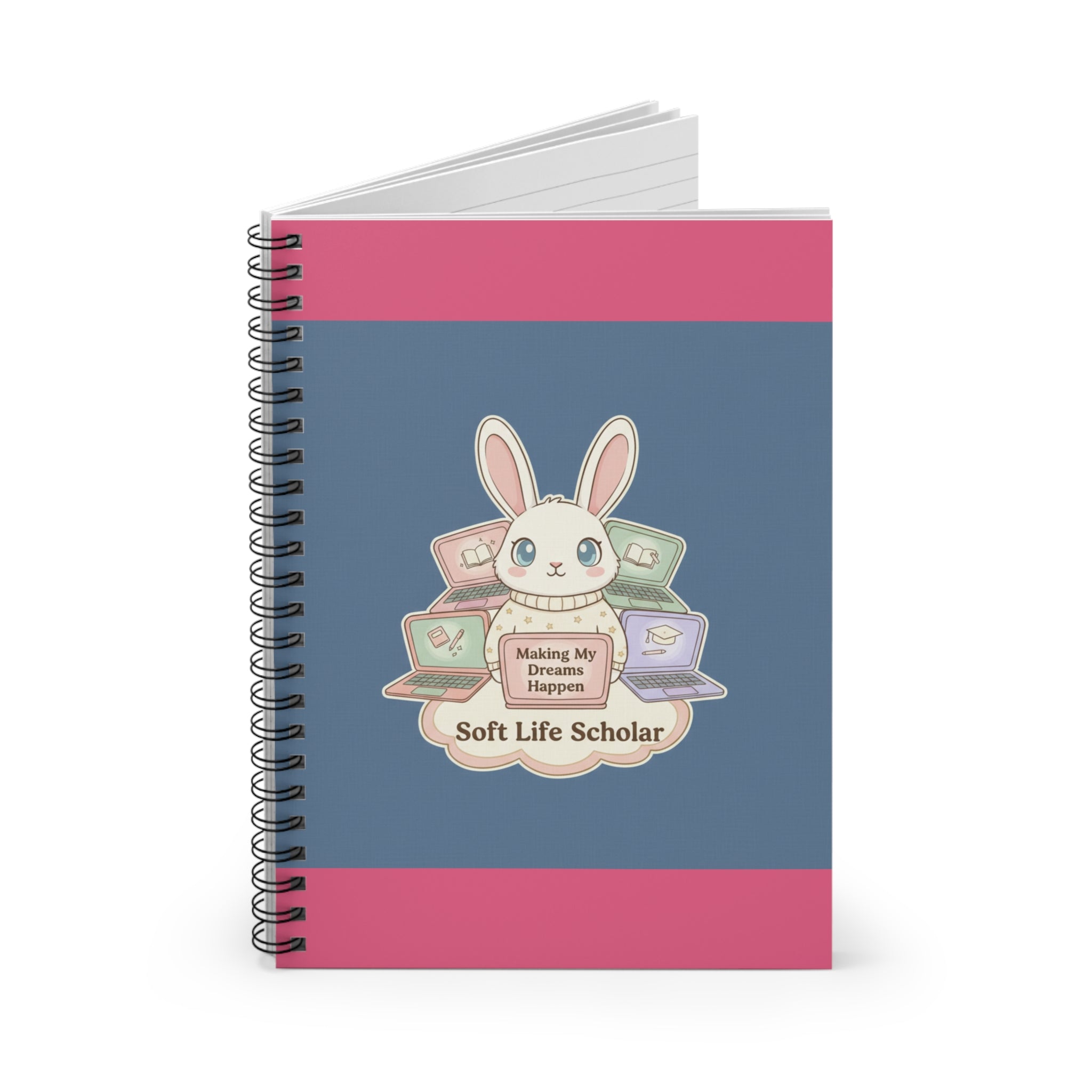 Bunny Spiral Notebook – Making My Dreams Happen Soft Life Schola