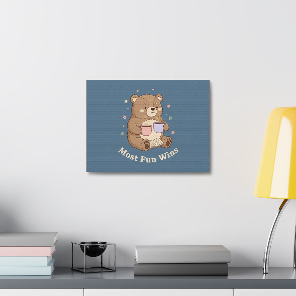 Bear Canvas Print – Most Fun Wins