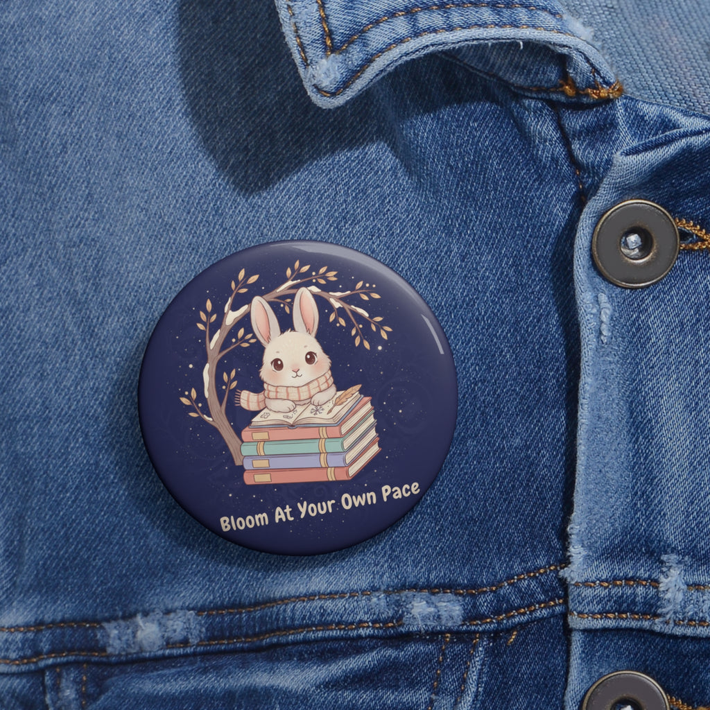Rabbit Pin Button – Bloom at Your Own Pace