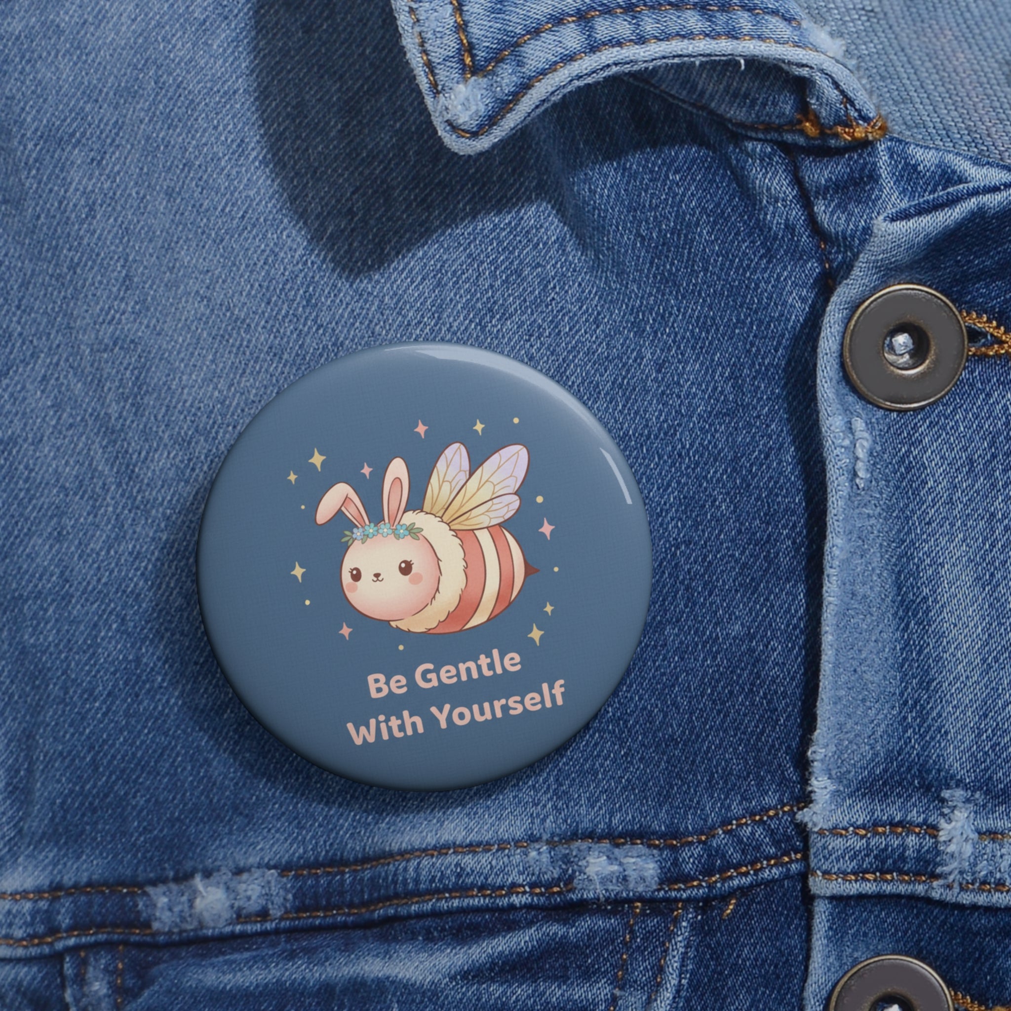 Honeybee Pin Button – Be Gentle With Yourself