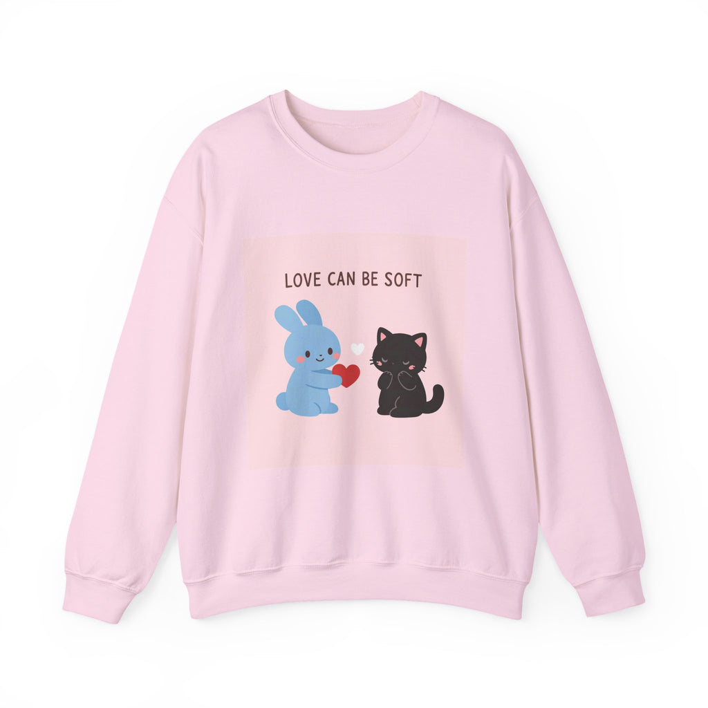 "LOVE CAN BE SOFT" Black Cat Crewneck | College Girl Gift | Fashion | KayKay Classics