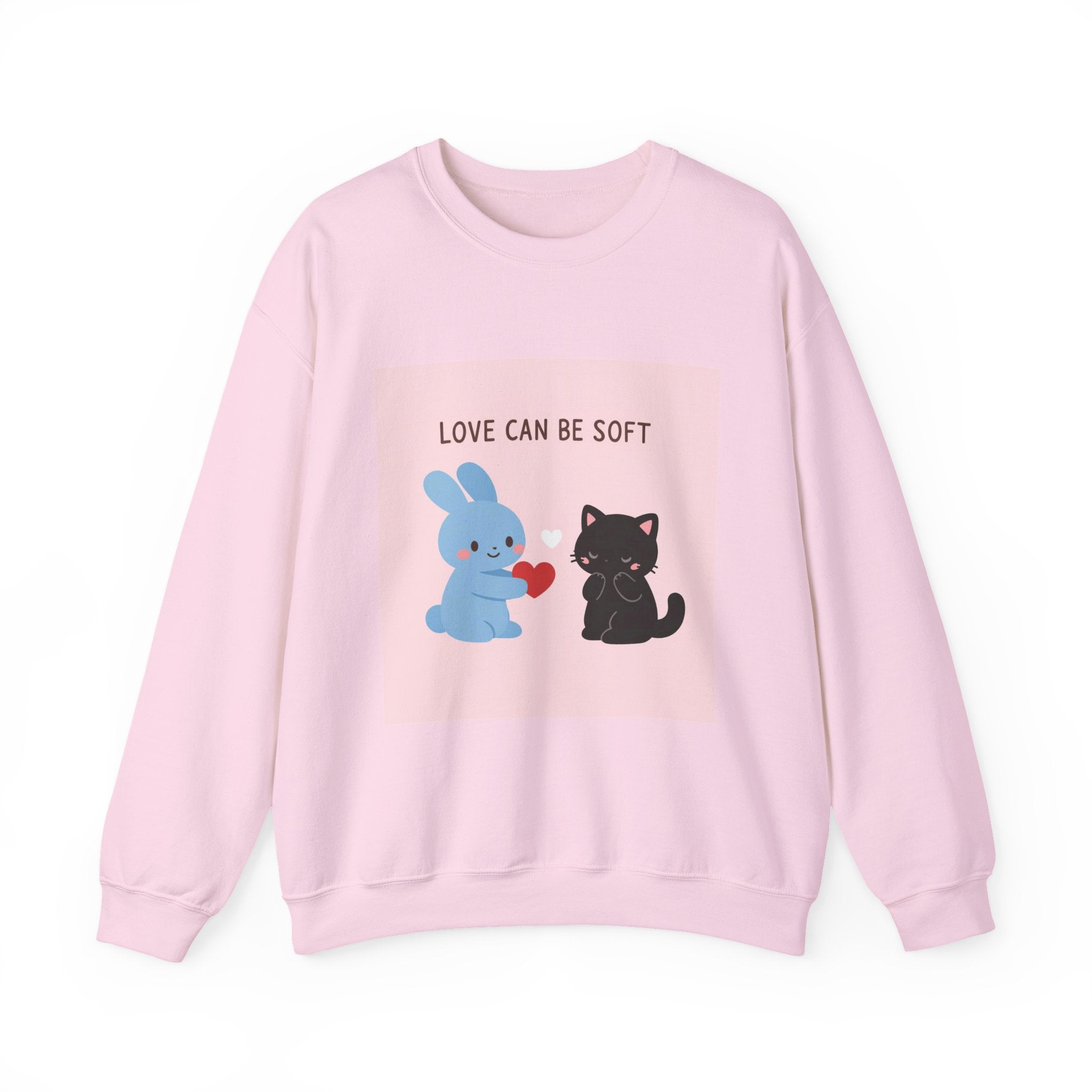 "LOVE CAN BE SOFT" Black Cat Crewneck | College Girl Gift | Fashion | KayKay Classics