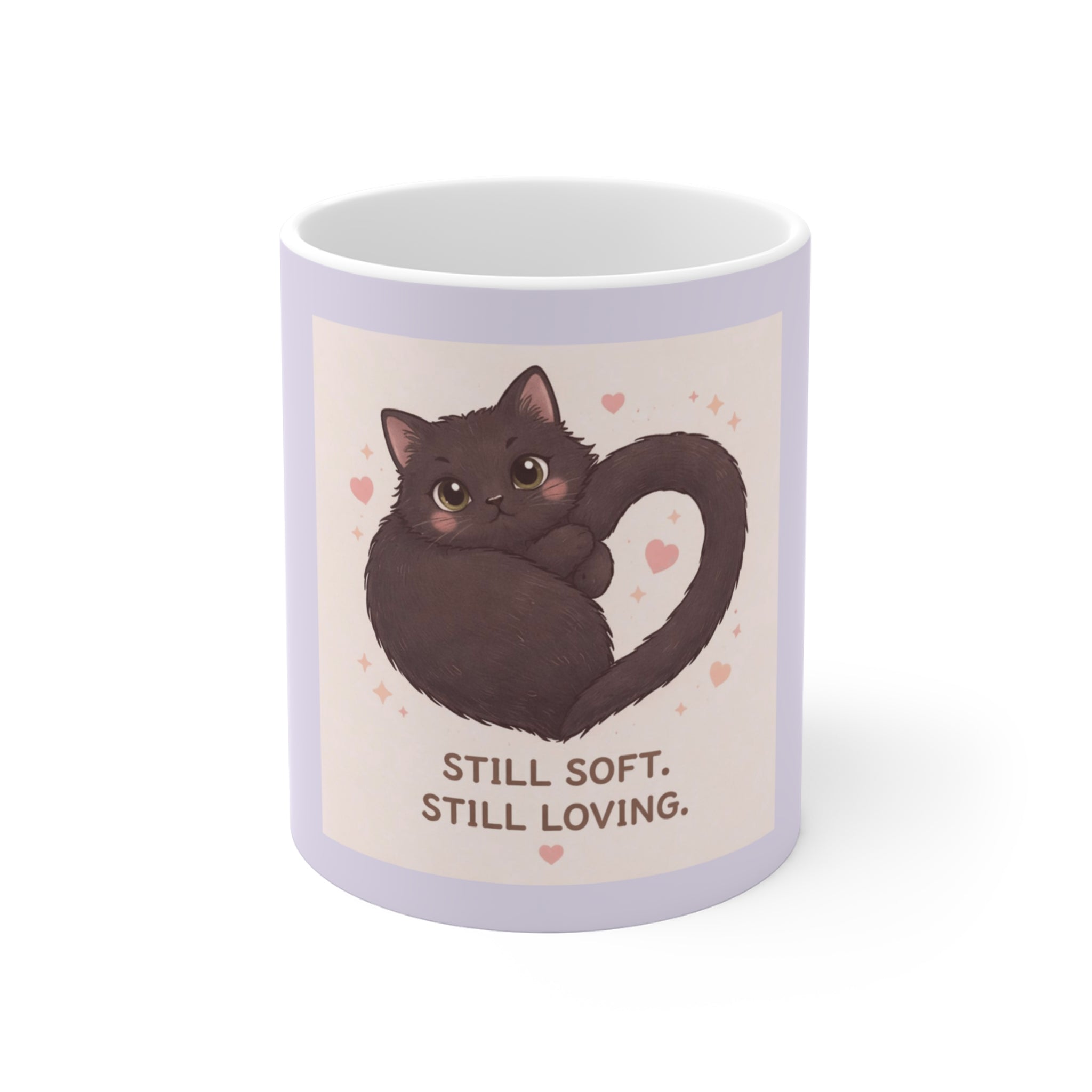"STILL SOFT. STILL LOVING" Black Cat Mug | College Girl Gift | Fashion | KayKay Classics