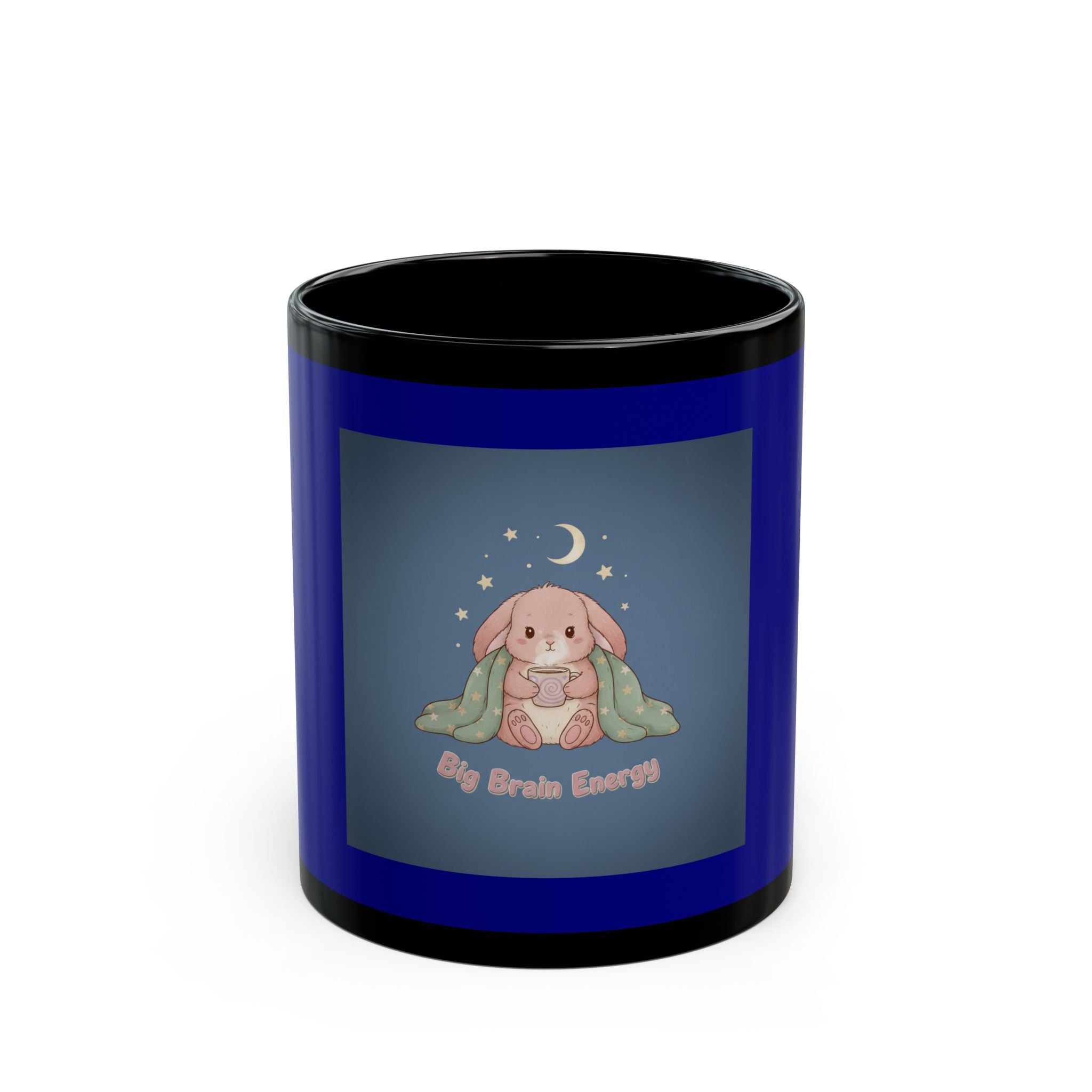 Bunny Black Mug 11oz – Big Brain Energy