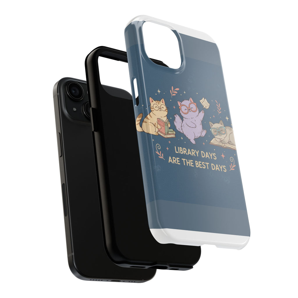 Cats With Glasses Tough Phone Case – Library Days Are the Best Days
