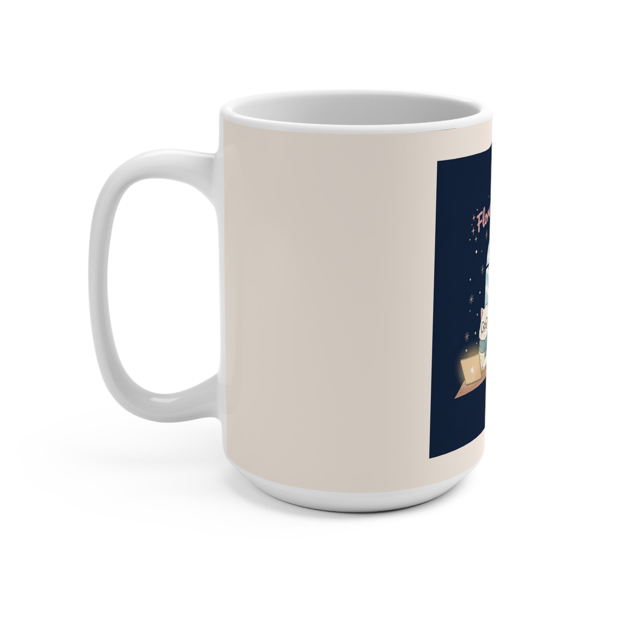 Cat Mug 15oz – Florece a Tu Ritmo