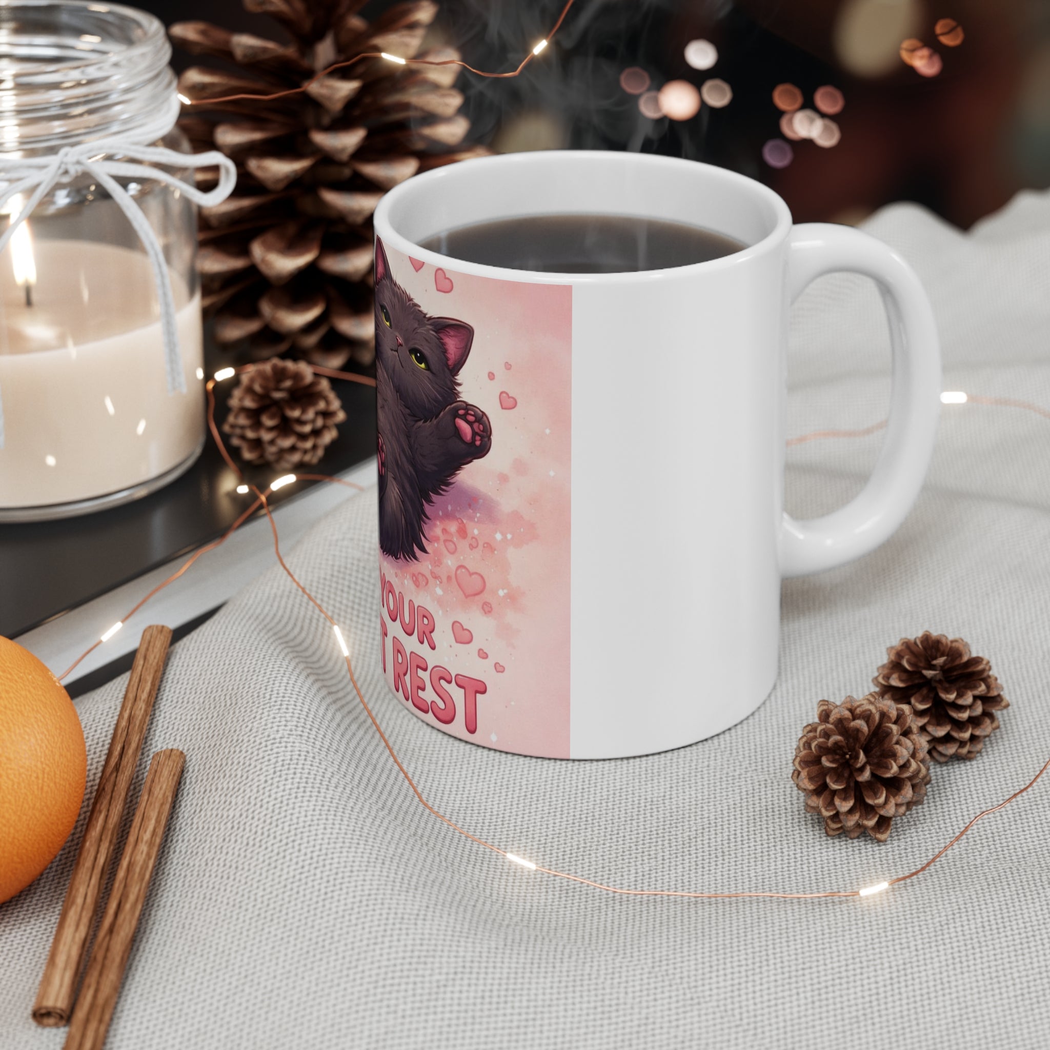 LET YOUR HEART REST Cat Mug 11oz