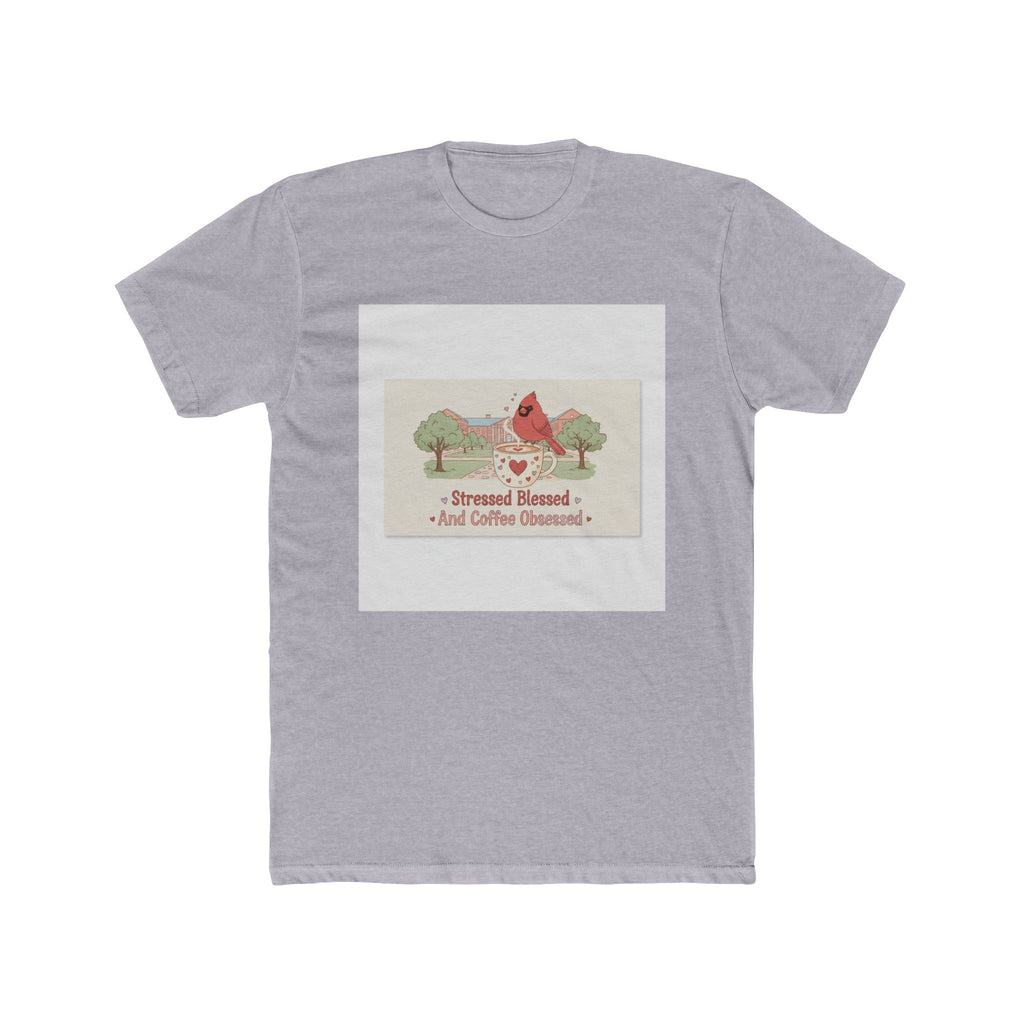 Stressed Blessed And Coffee Obsessed Cardinal Unisex Tee