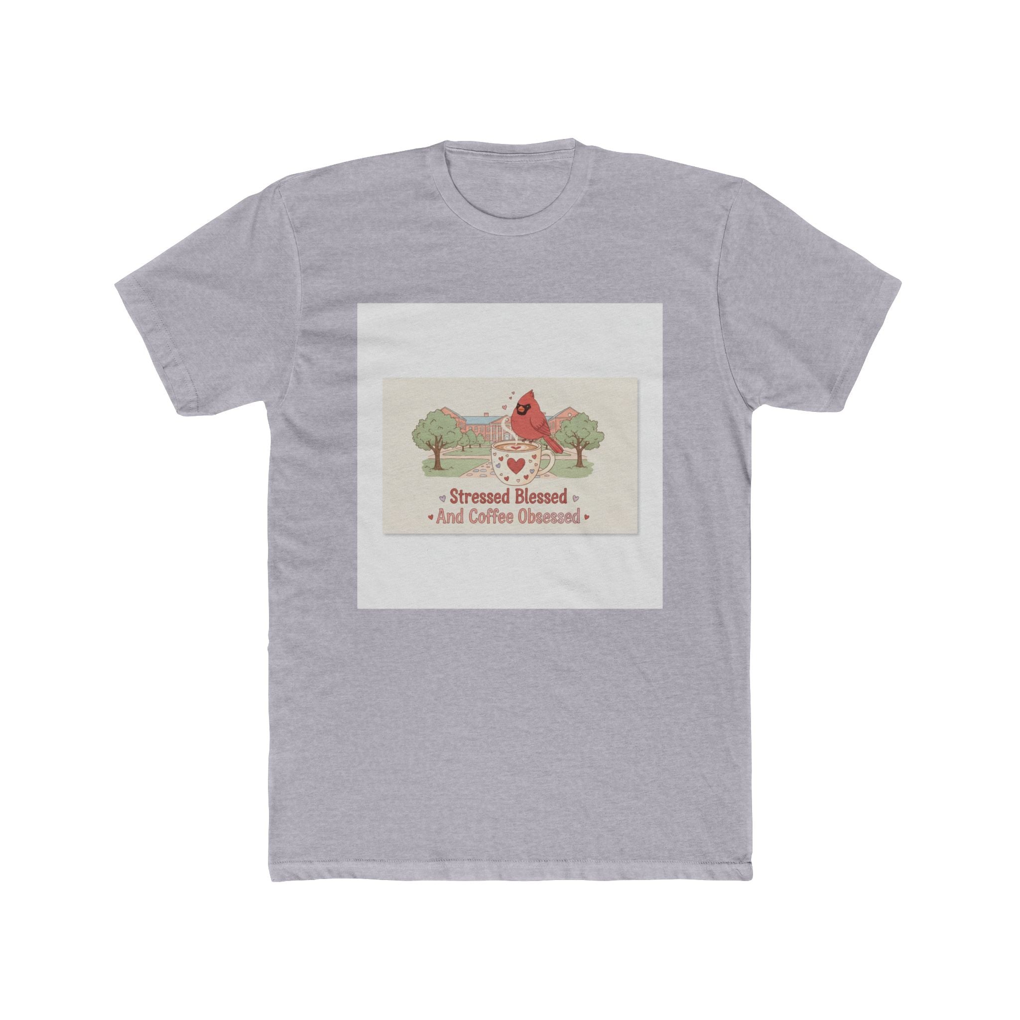 Stressed Blessed And Coffee Obsessed Cardinal Unisex Tee