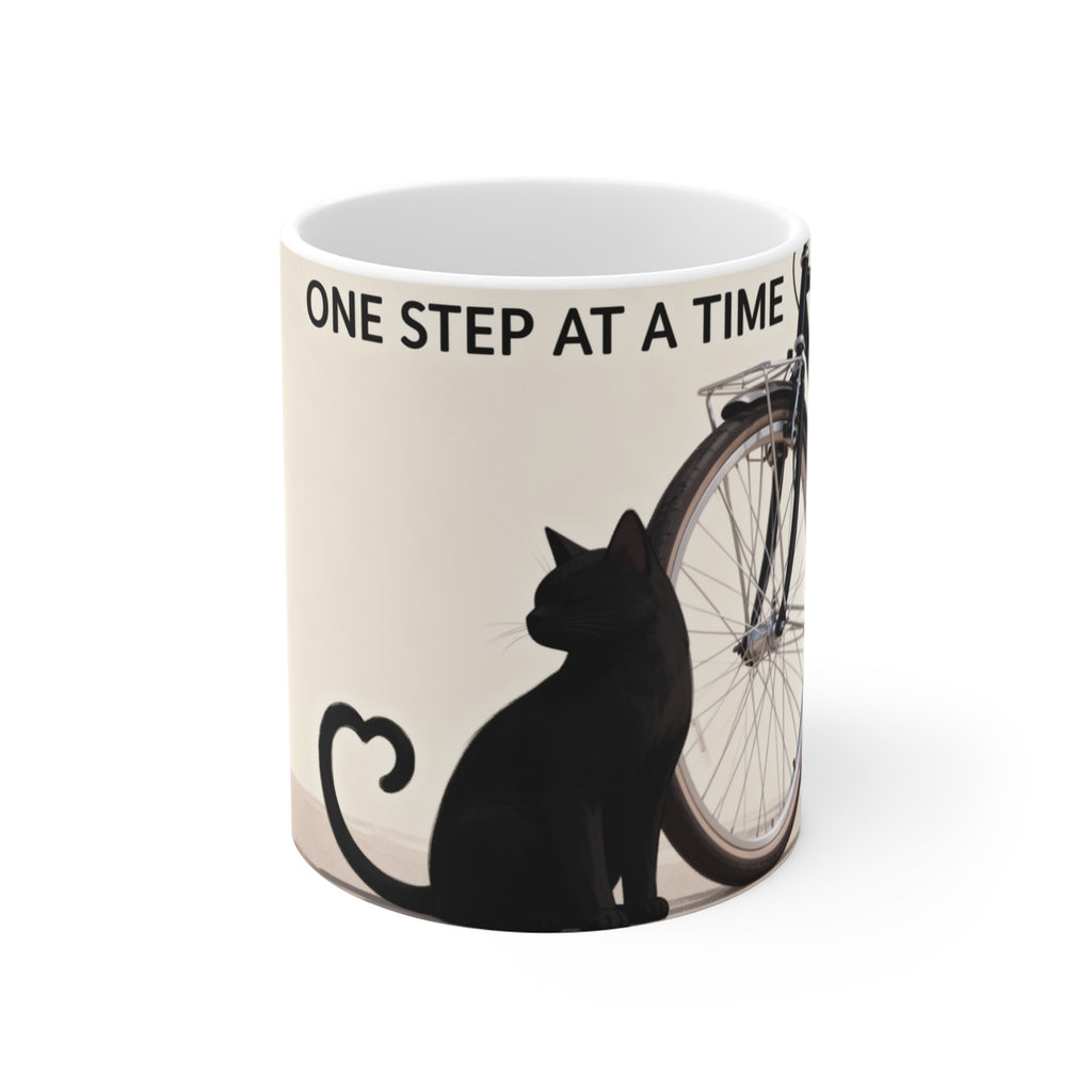 ONE STEP AT A TIME Cat Mug 11oz