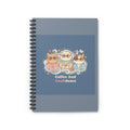 Cats With Glasses Spiral Notebook – Coffee and Confidence