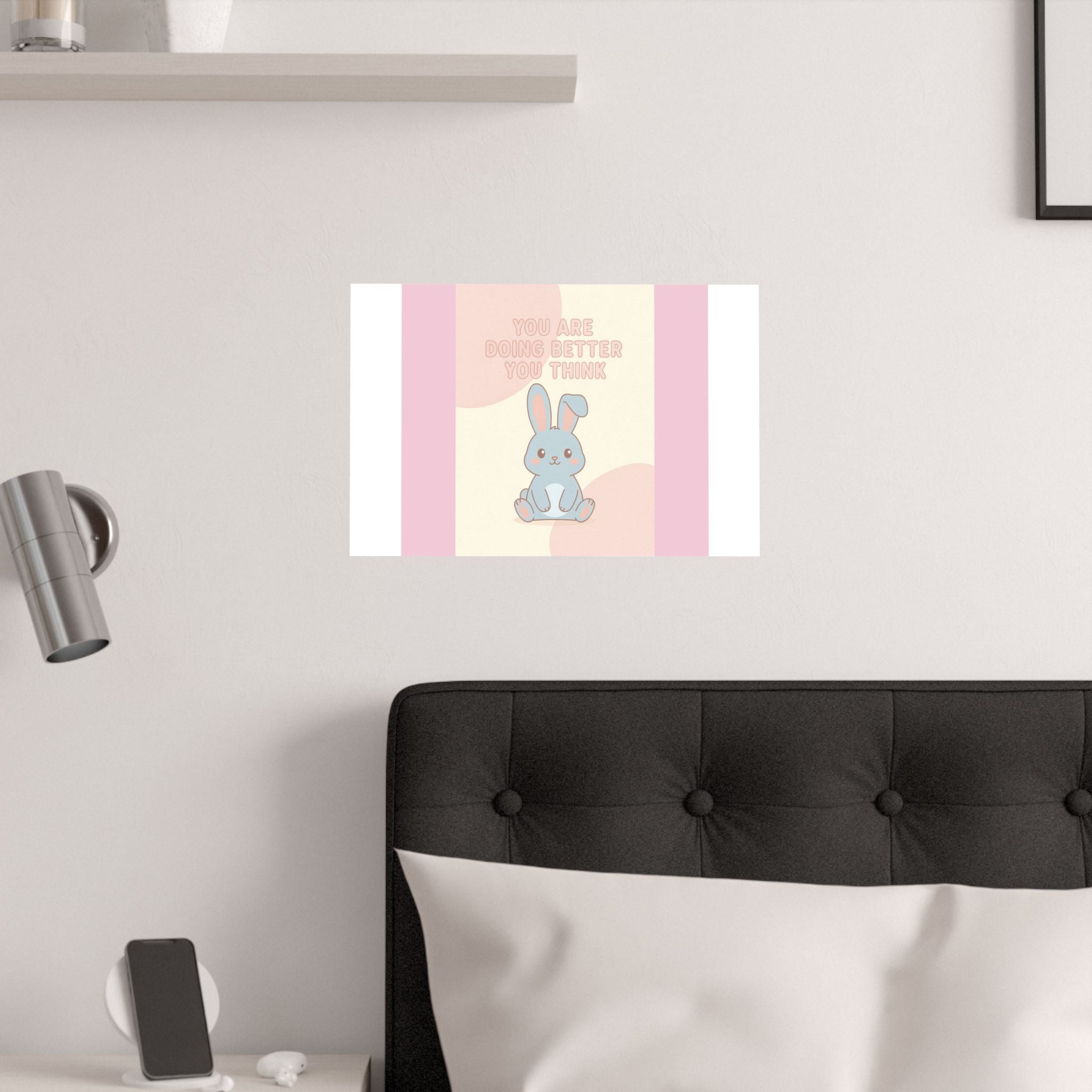 "YOU ARE DOING BETTER YOU THINK" Black Cat Poster | College Girl Gift | Fashion | KayKay Classics