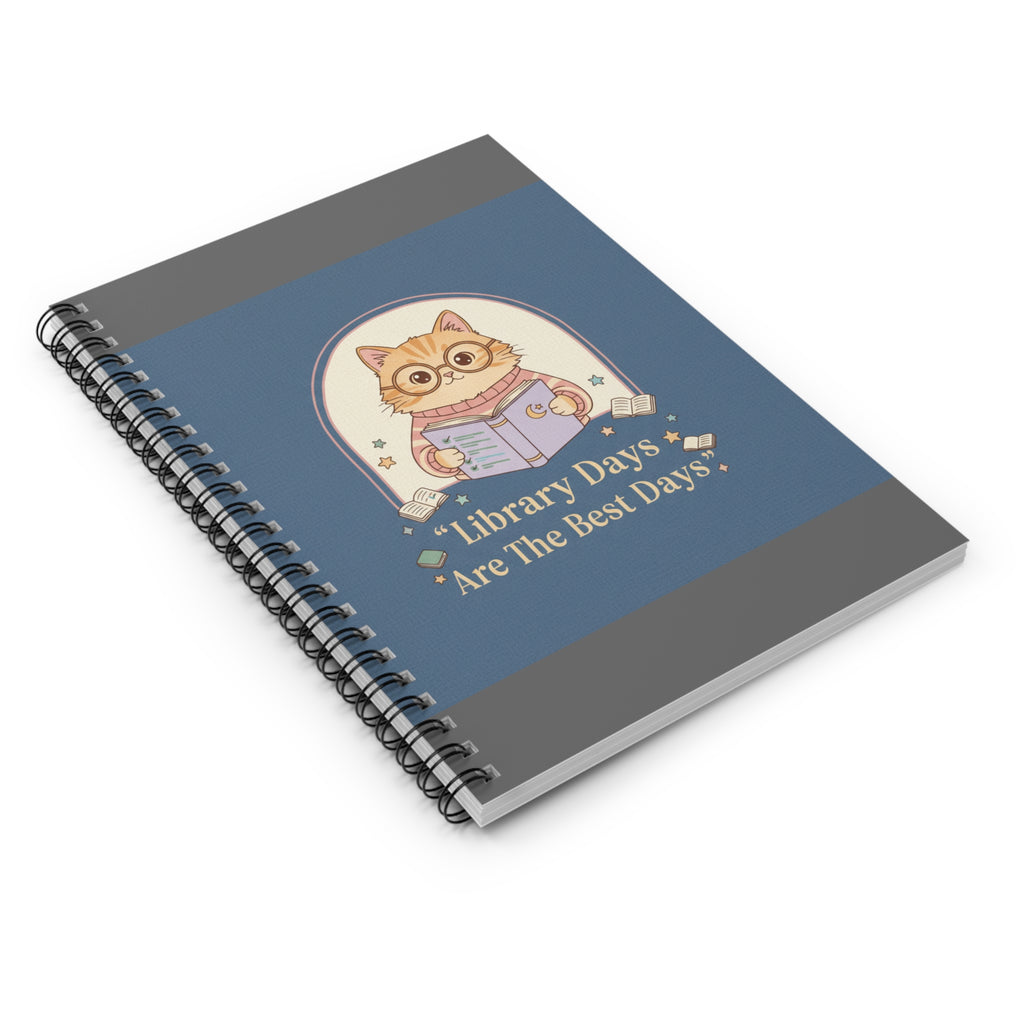 Cat Spiral Notebook – Library Days Are the Best Days