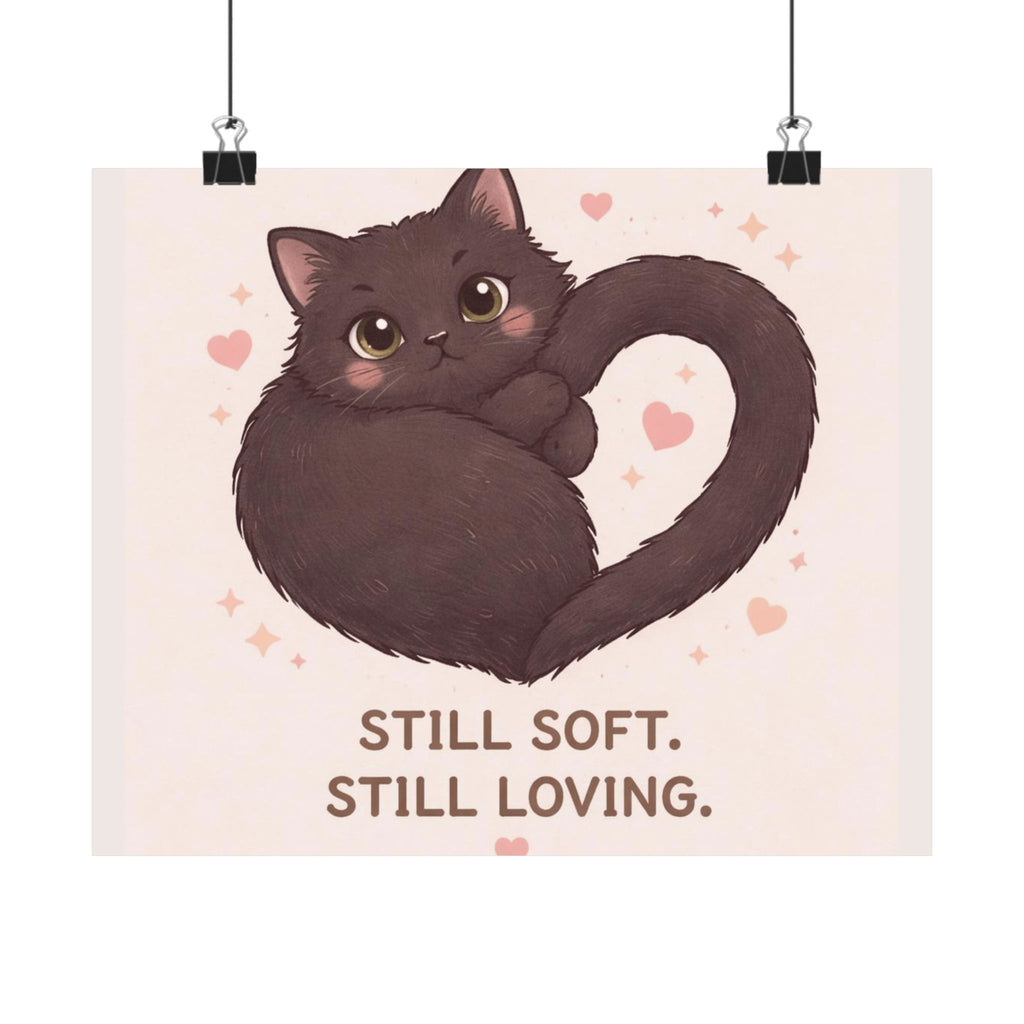 "STILL SOFT. STILL LOVING" Black Cat Poster | College Girl Gift | Fashion | KayKay Classics