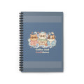 Cats With Glasses Spiral Notebook – Coffee and Confidence