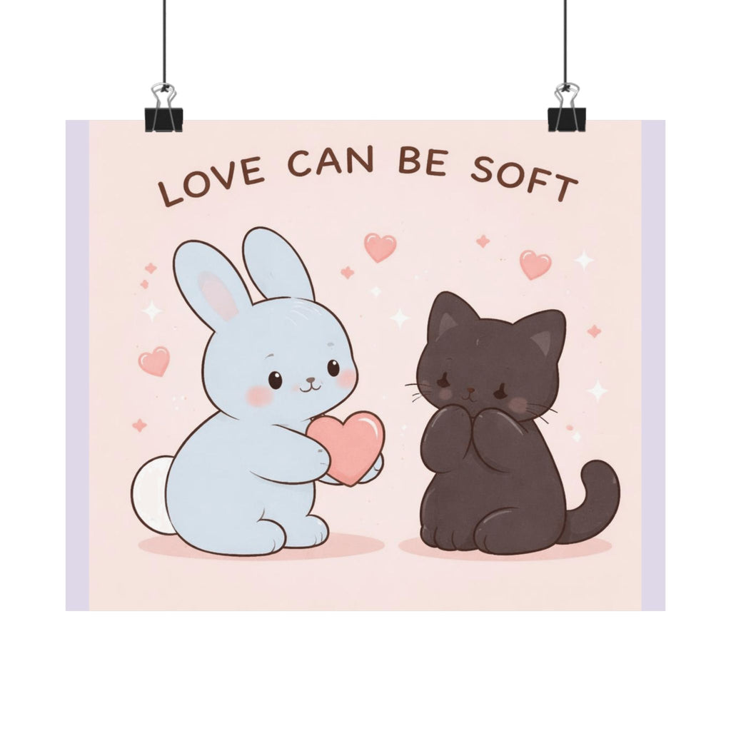 "LOVE CAN BE SOFT" Black Cat Poster | College Girl Gift | Fashion | KayKay Classics