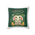 Rabbit Square Pillow – Stressed Blessed and Coffee Obsessed