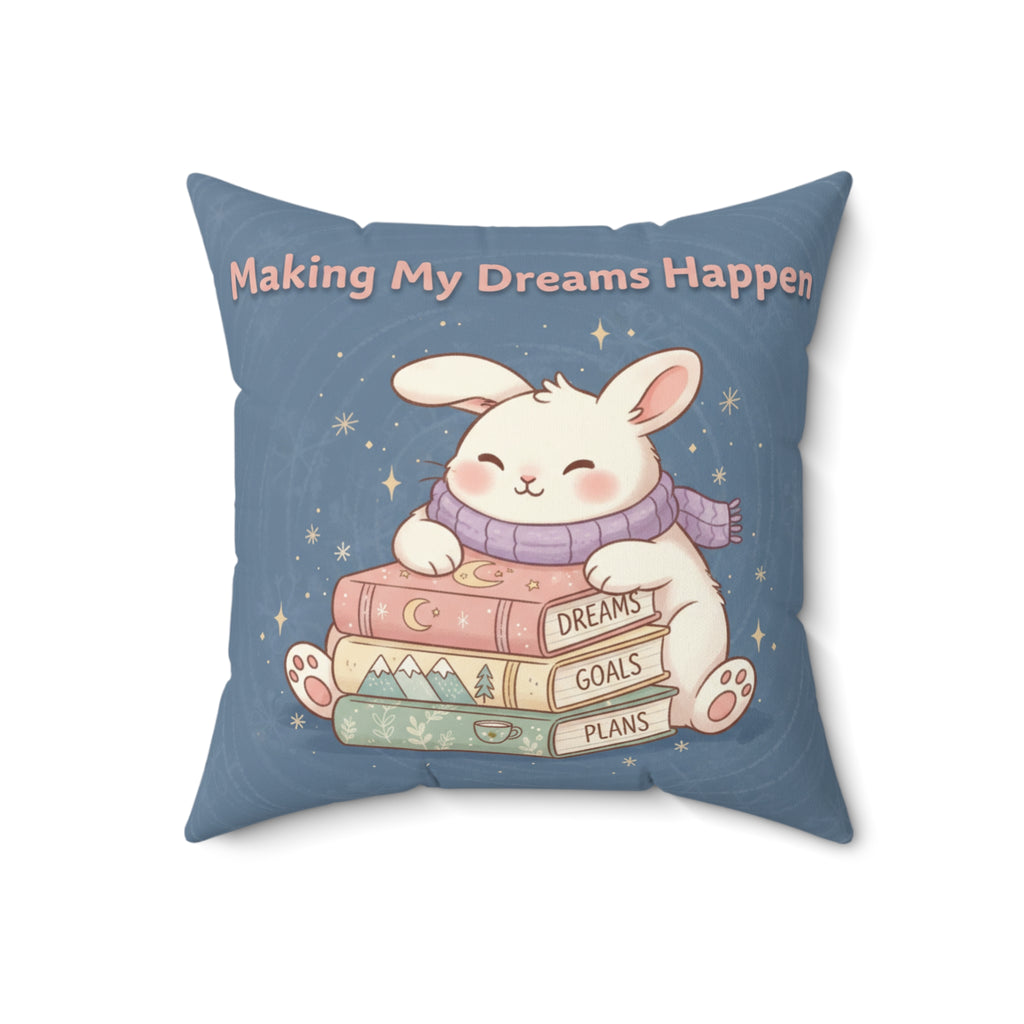 Rabbit Square Pillow – Making My Dreams Happen