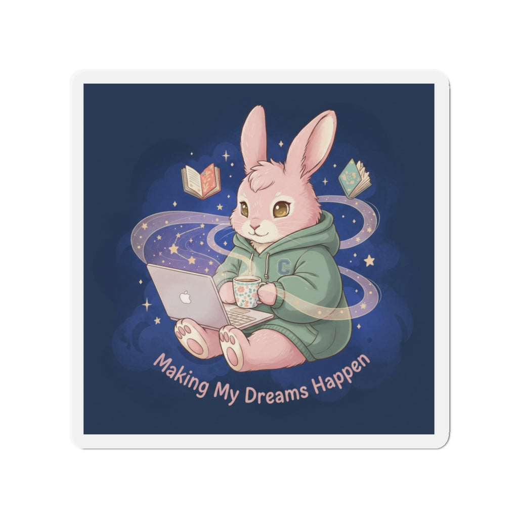 Rabbit Die-Cut Magnet – Making My Dreams Happen