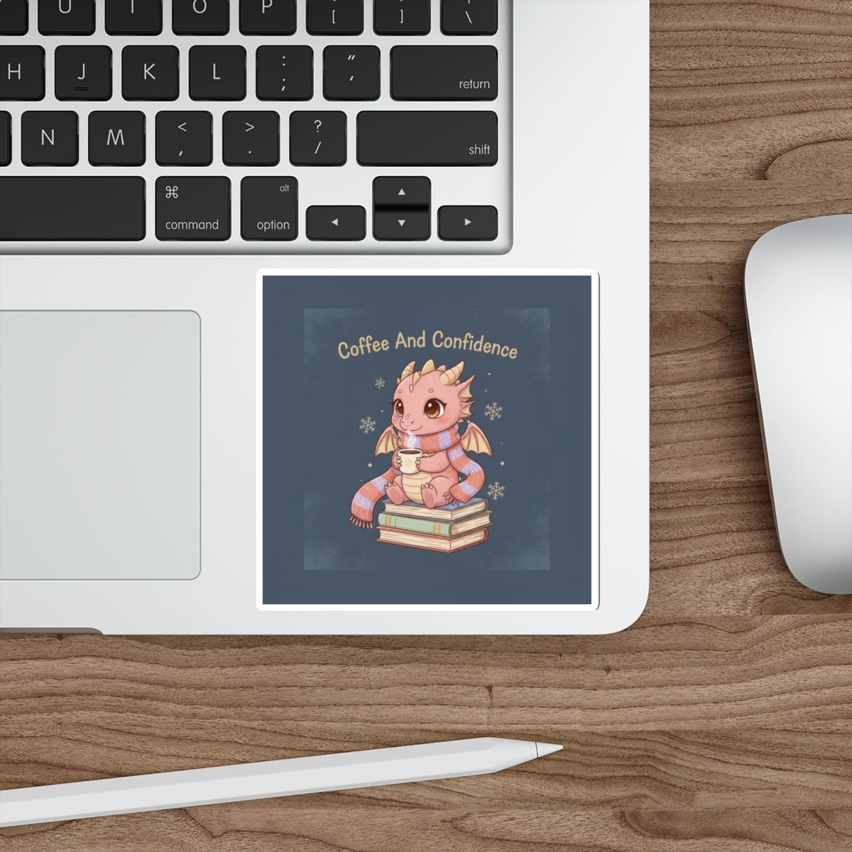 Dragon Die-Cut Sticker – Coffee and Confidence
