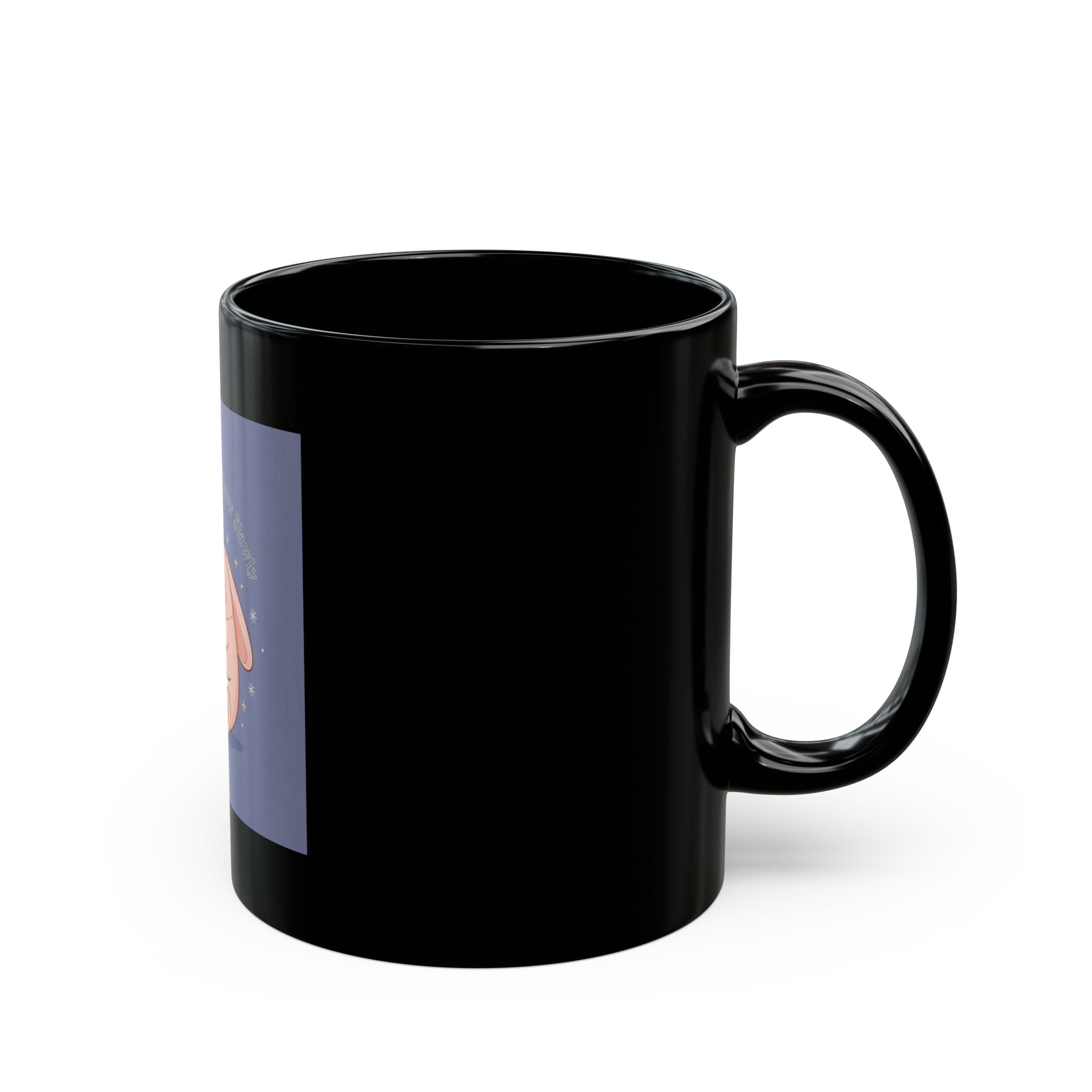 Bunny Black Mug 11oz – You Are Allowed to Grow Slowly